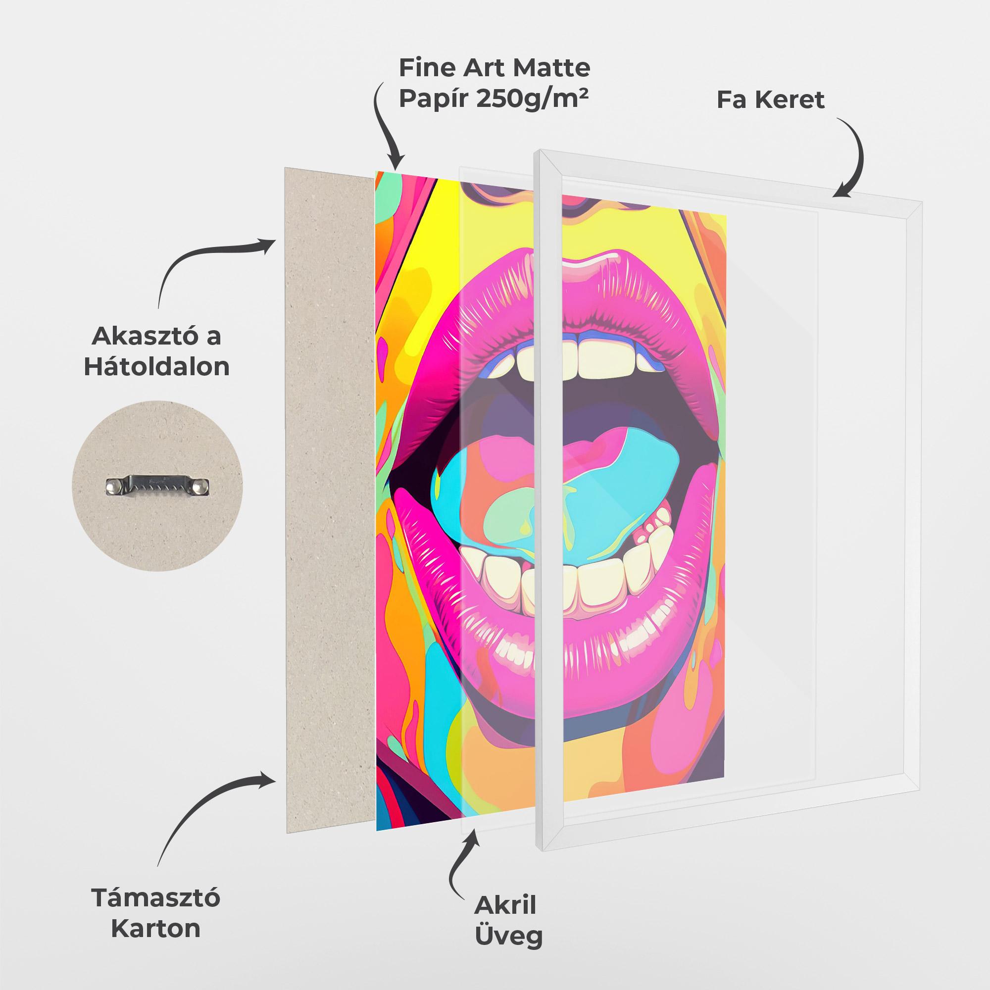 Keretezett Poszter Pop Art Mouth mockup 1