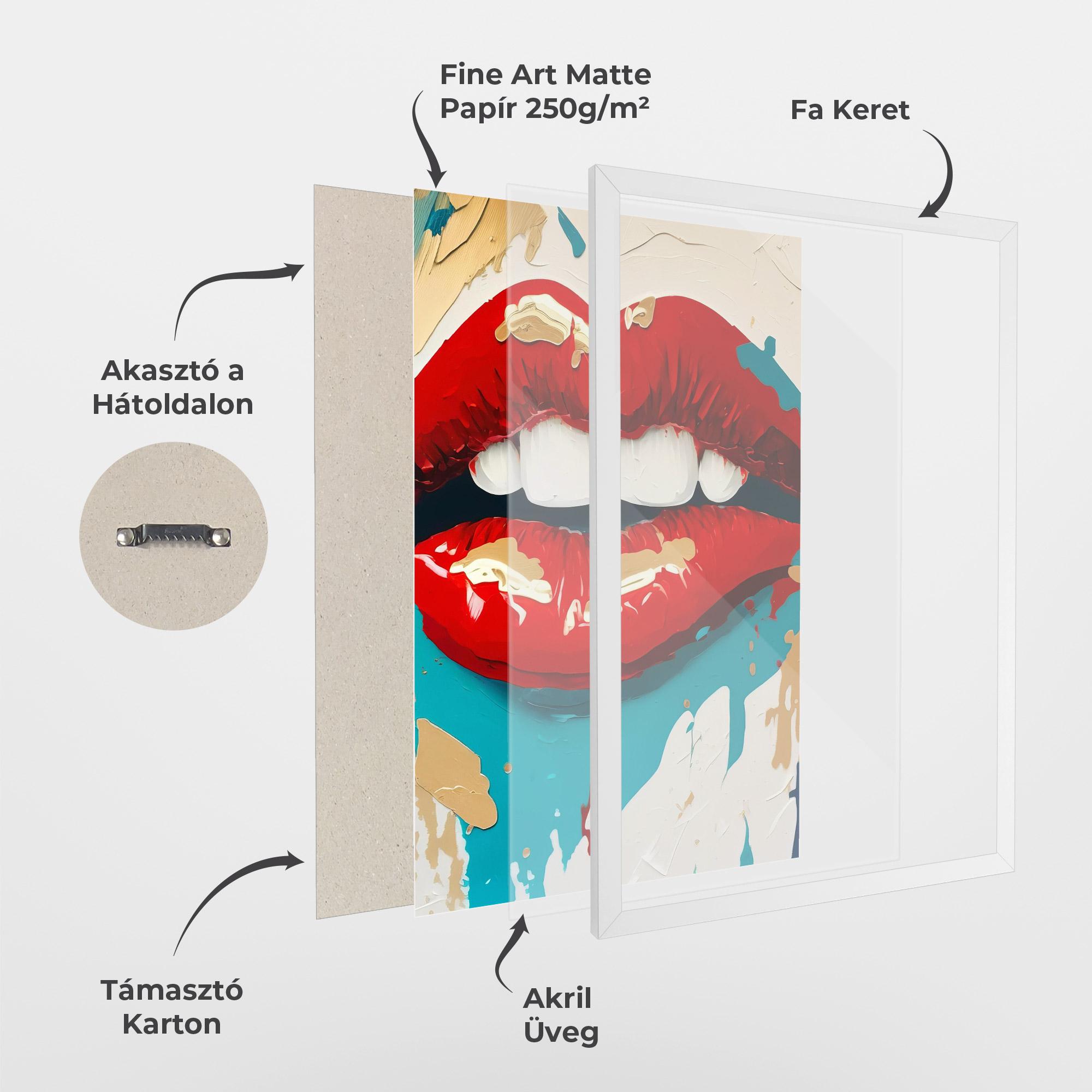 Keretezett Poszter Red Gold Lips mockup 1
