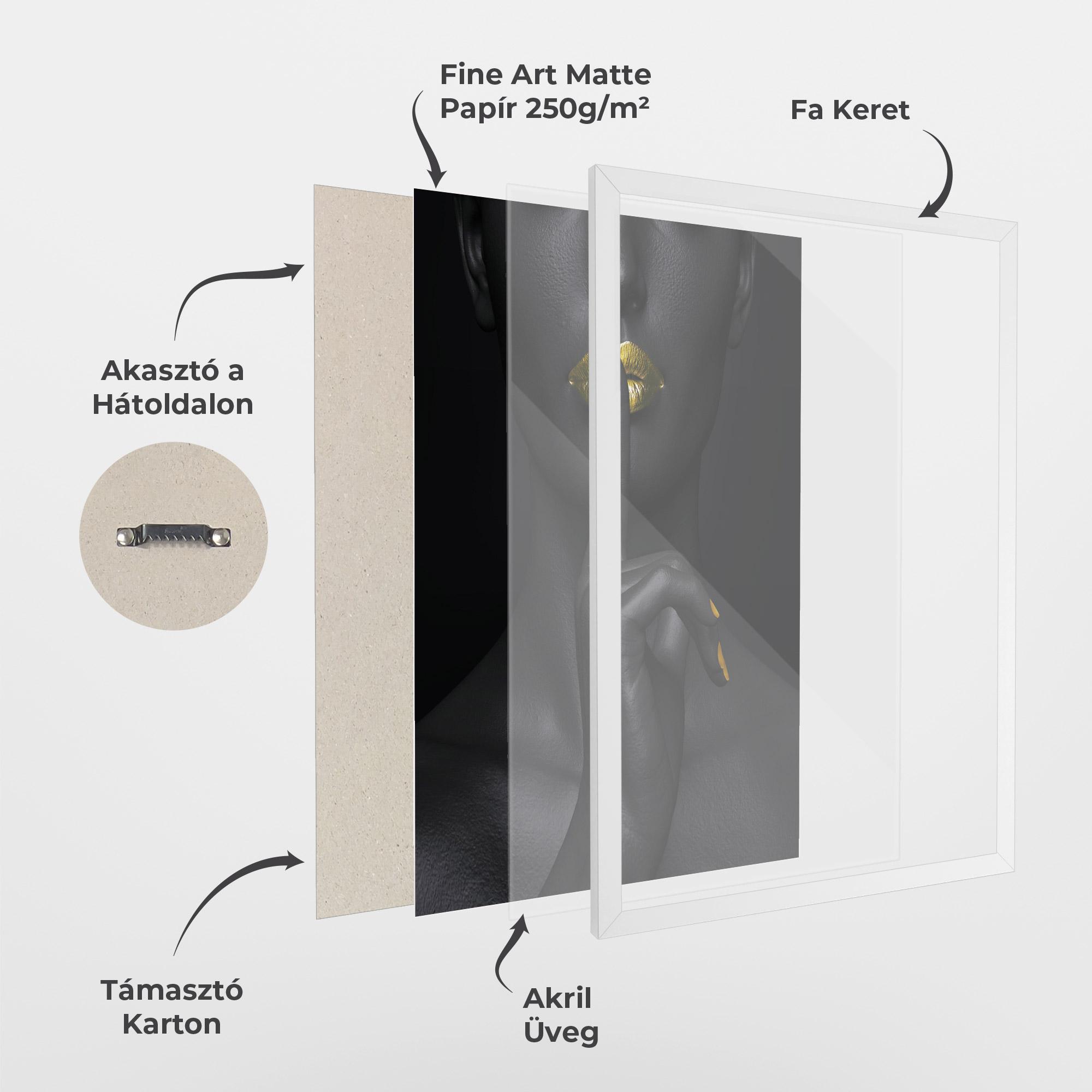 Keretezett Poszter Silence Lips Portrait mockup 1