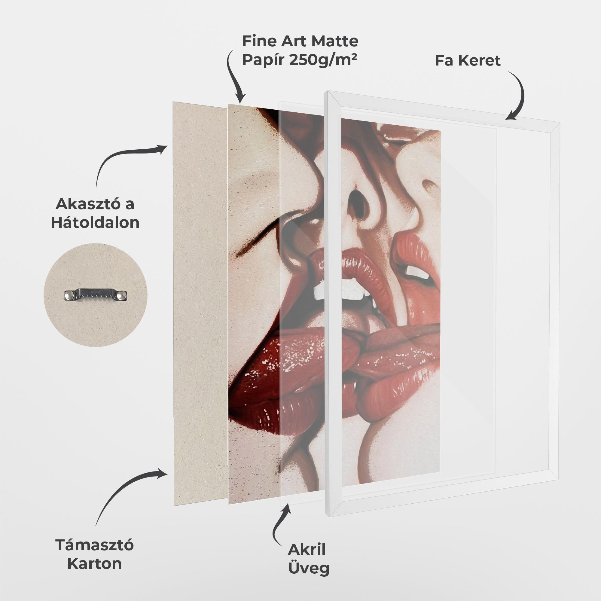 Keretezett Poszter Tree Red Lips mockup 1