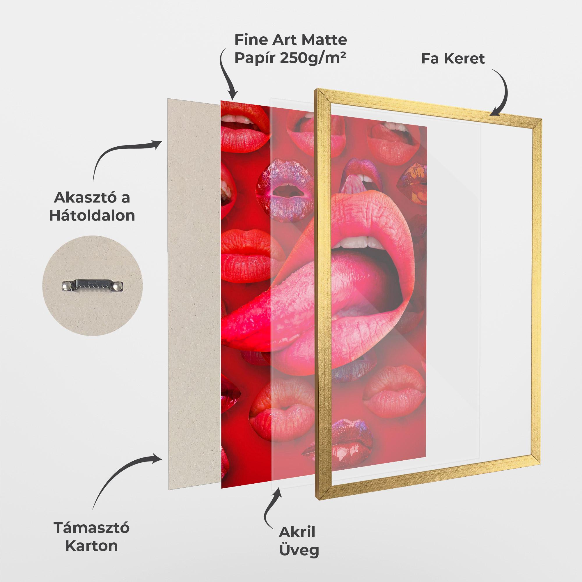 Keretezett Poszter Big Tongue Collage mockup 1