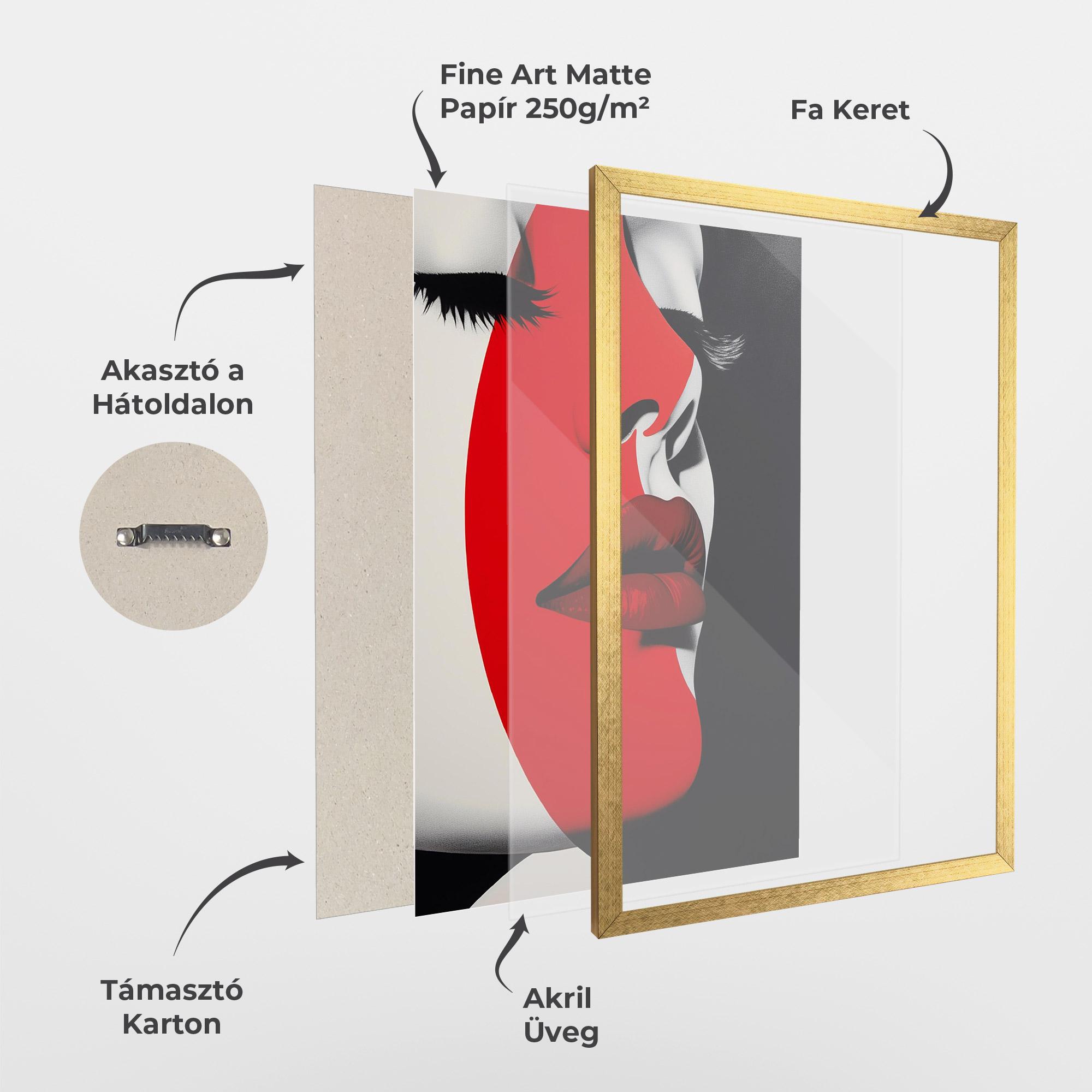 Keretezett Poszter Dark Red Lips mockup 1