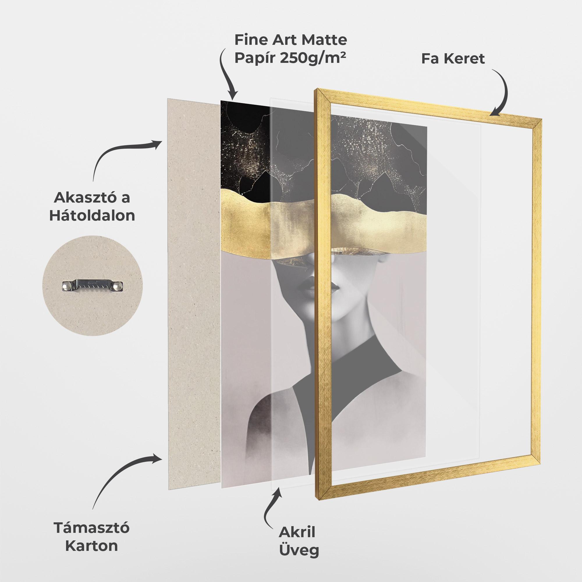 Keretezett Poszter Grey Lips mockup 1