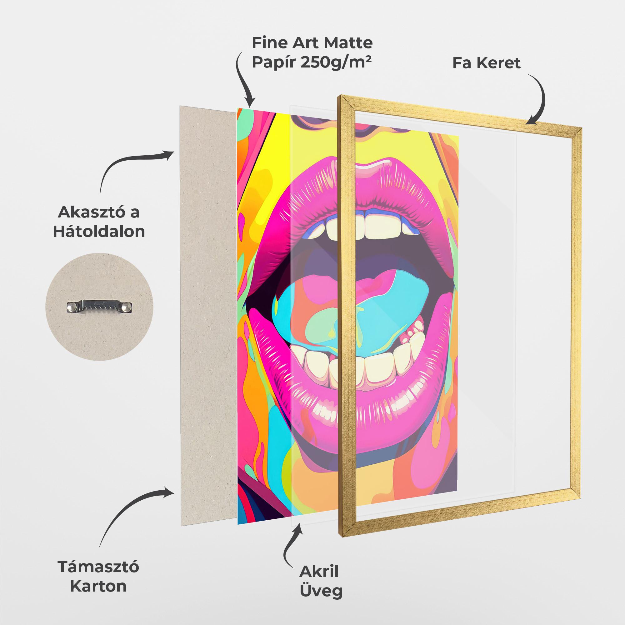 Keretezett Poszter Pop Art Mouth mockup 1