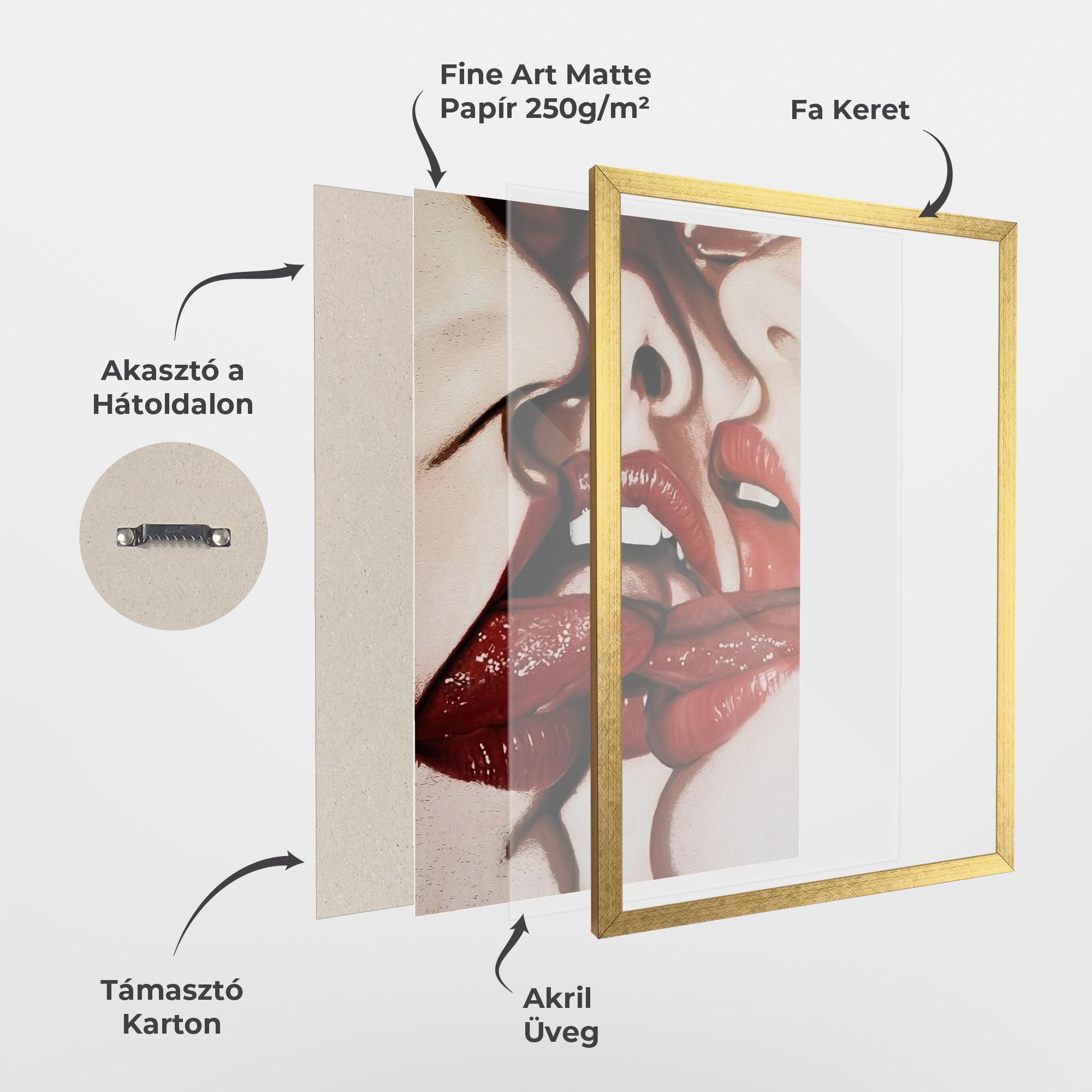 Keretezett Poszter Tree Red Lips mockup 1