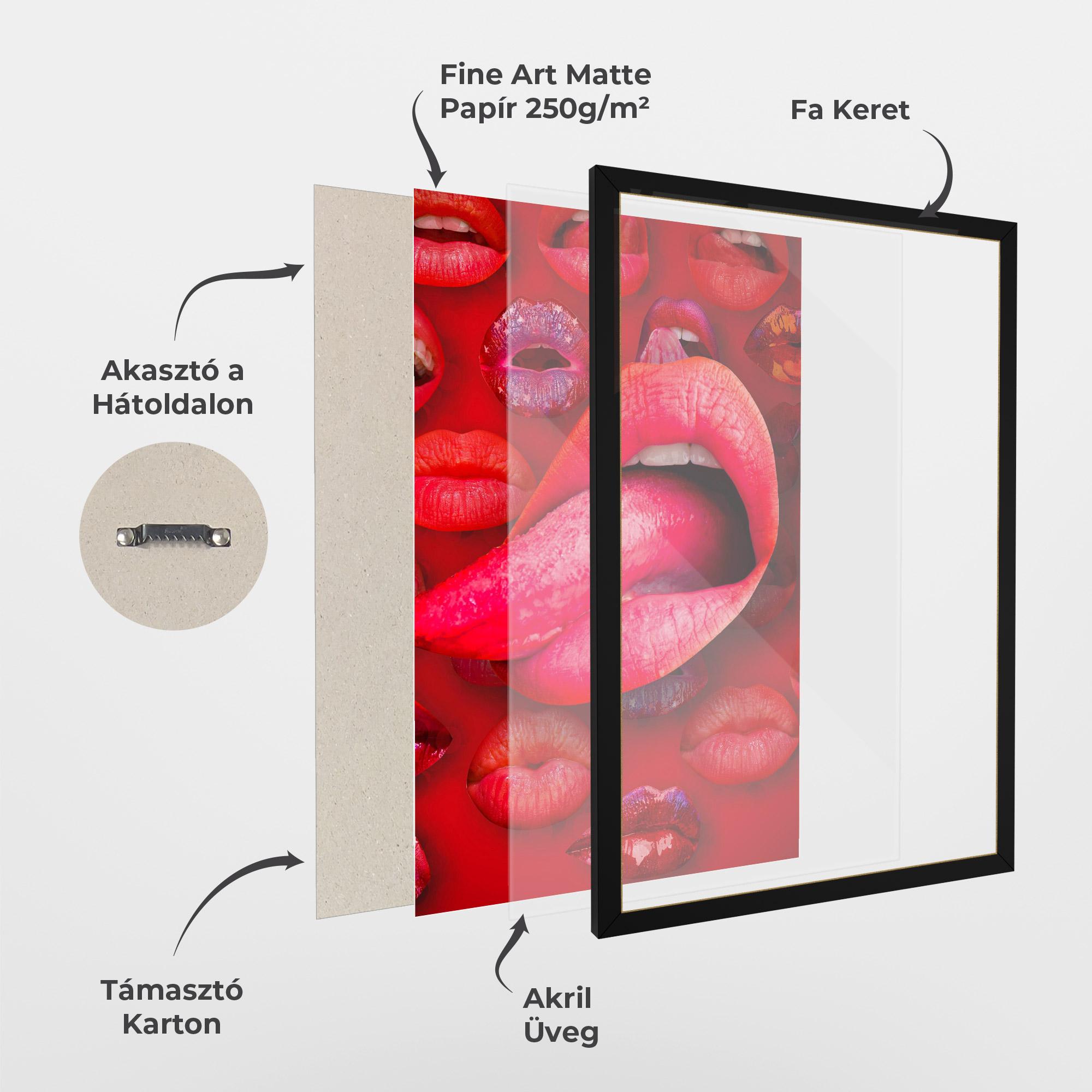 Keretezett Poszter Big Tongue Collage mockup 1