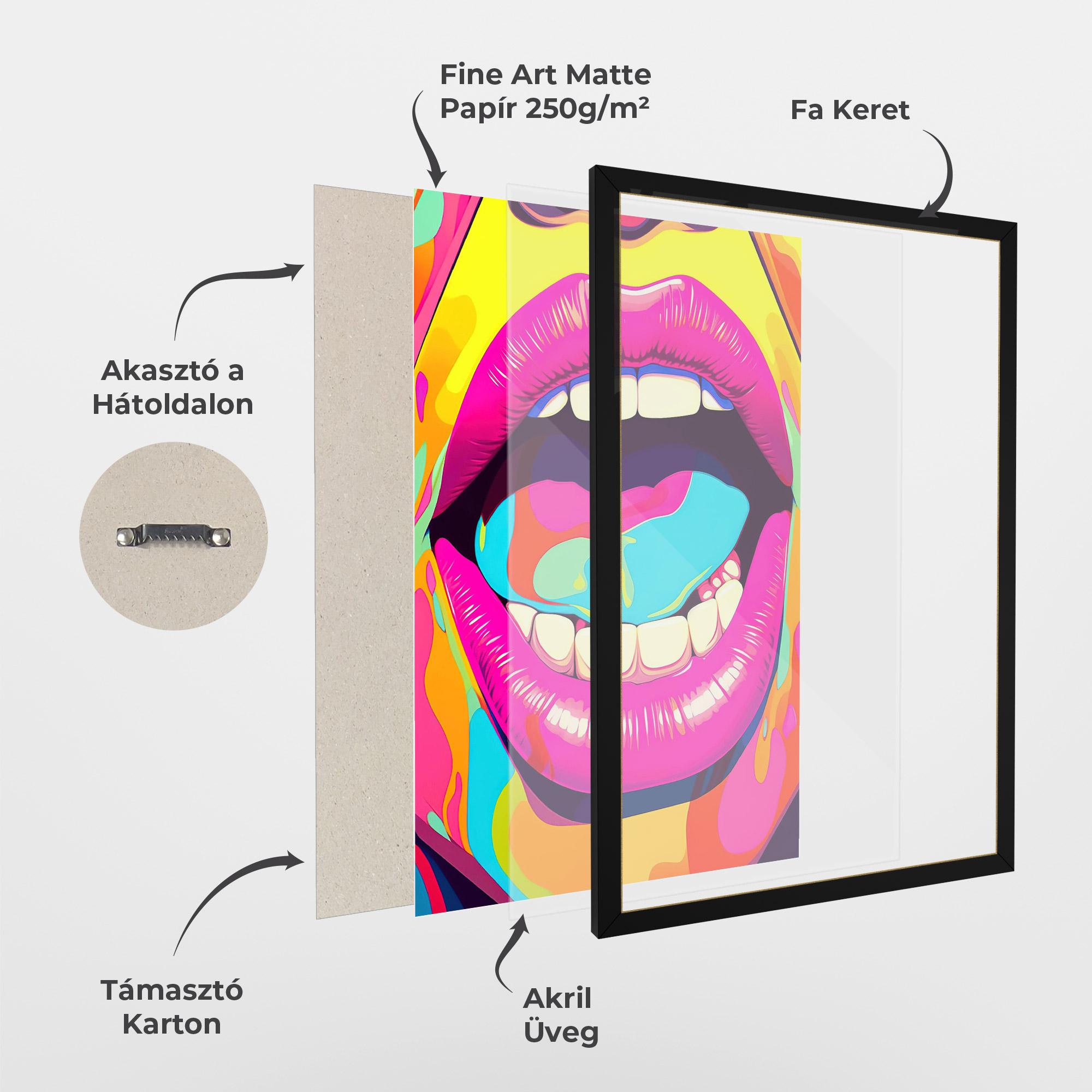 Keretezett Poszter Pop Art Mouth mockup 1