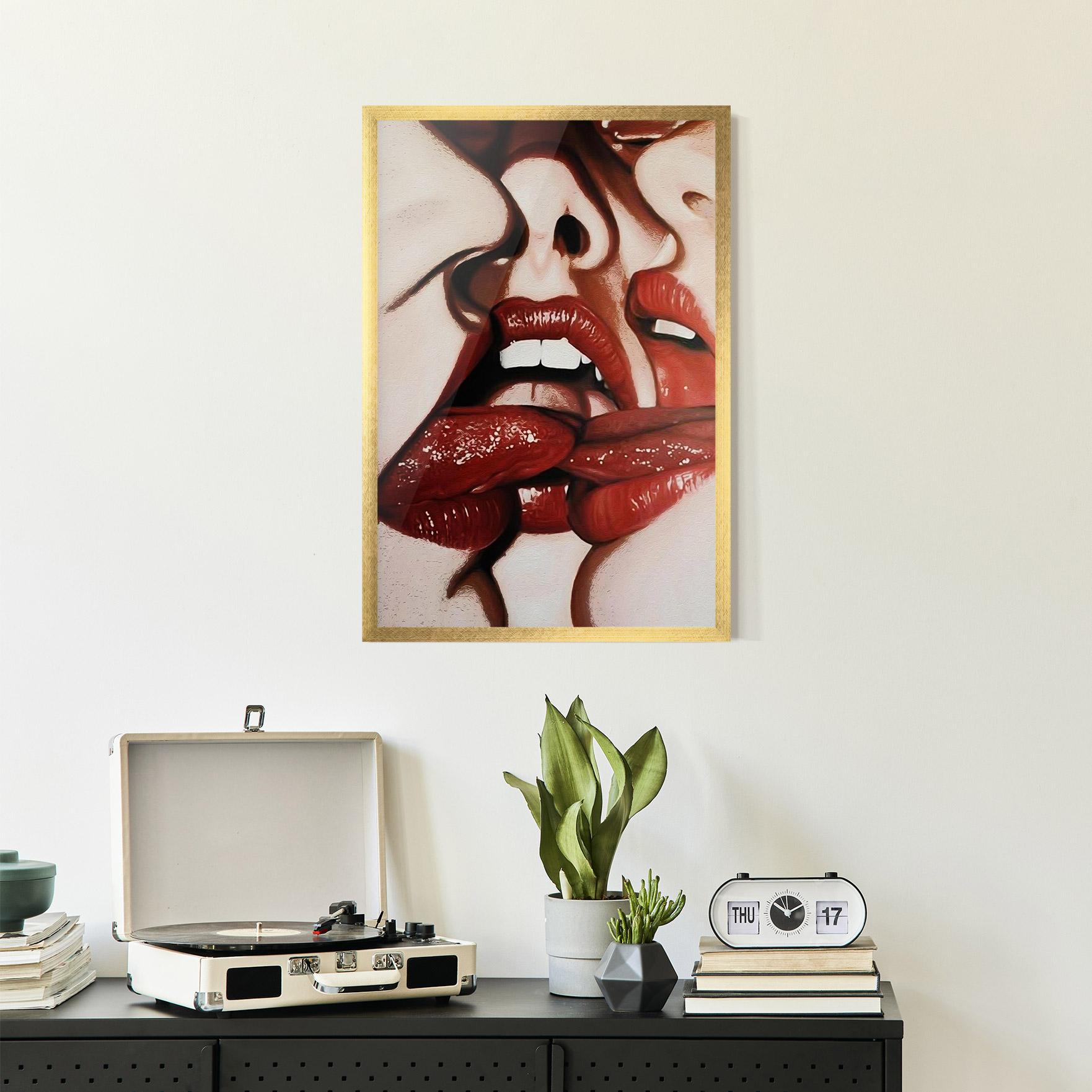 Keretezett Poszter Tree Red Lips mockup 2