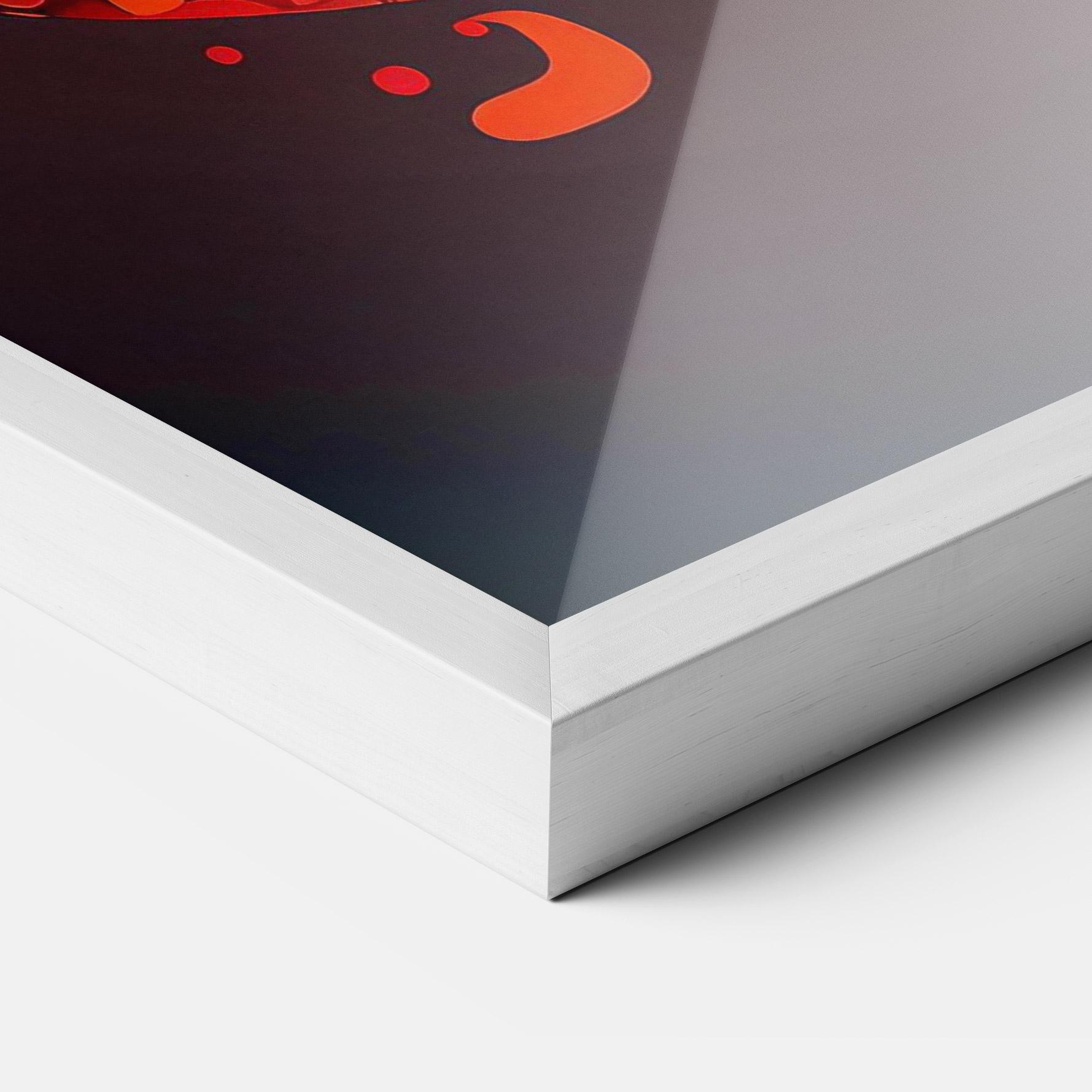 Keretezett Poszter Red Lips With Word Lips It mockup 3