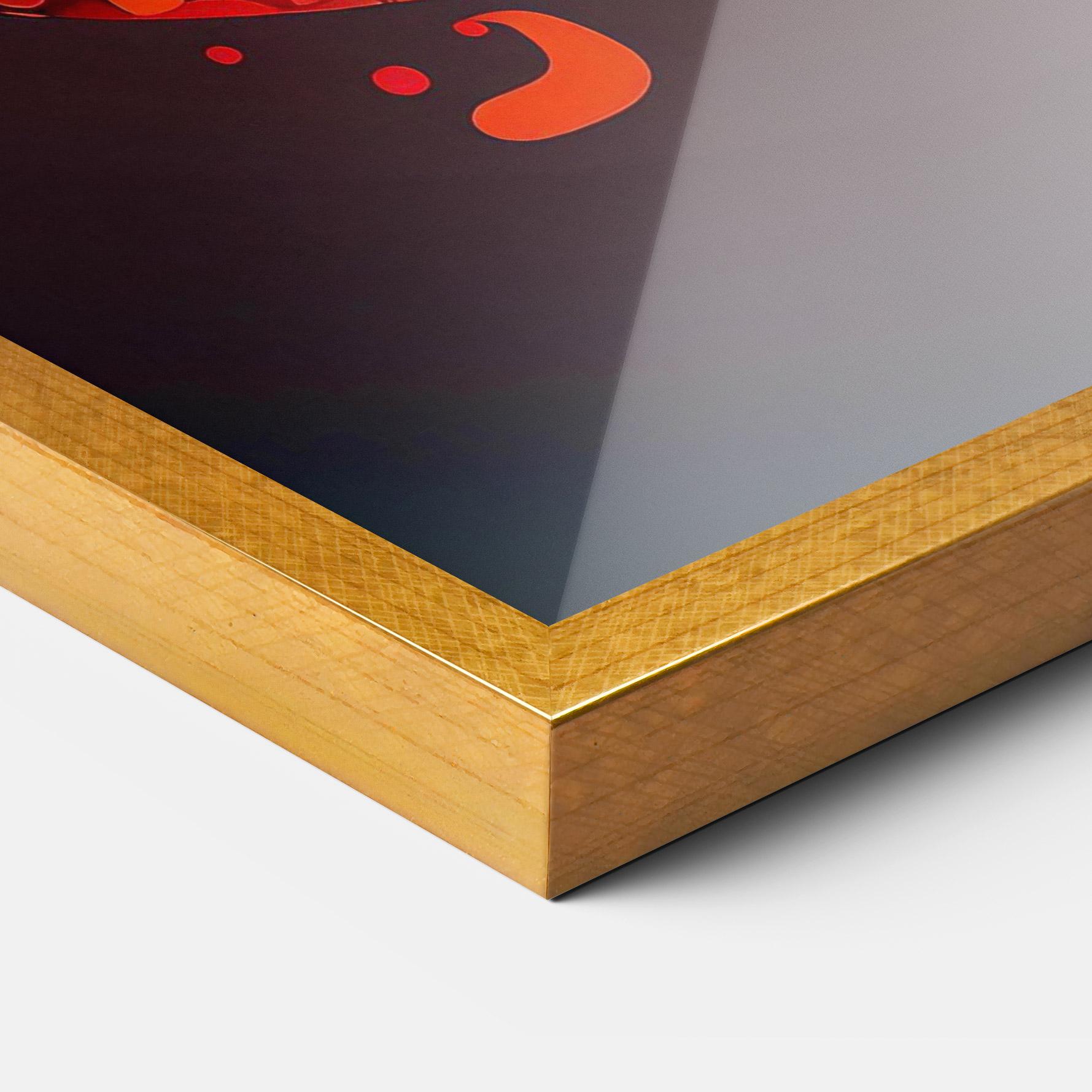 Keretezett Poszter Red Lips With Word Lips It mockup 3