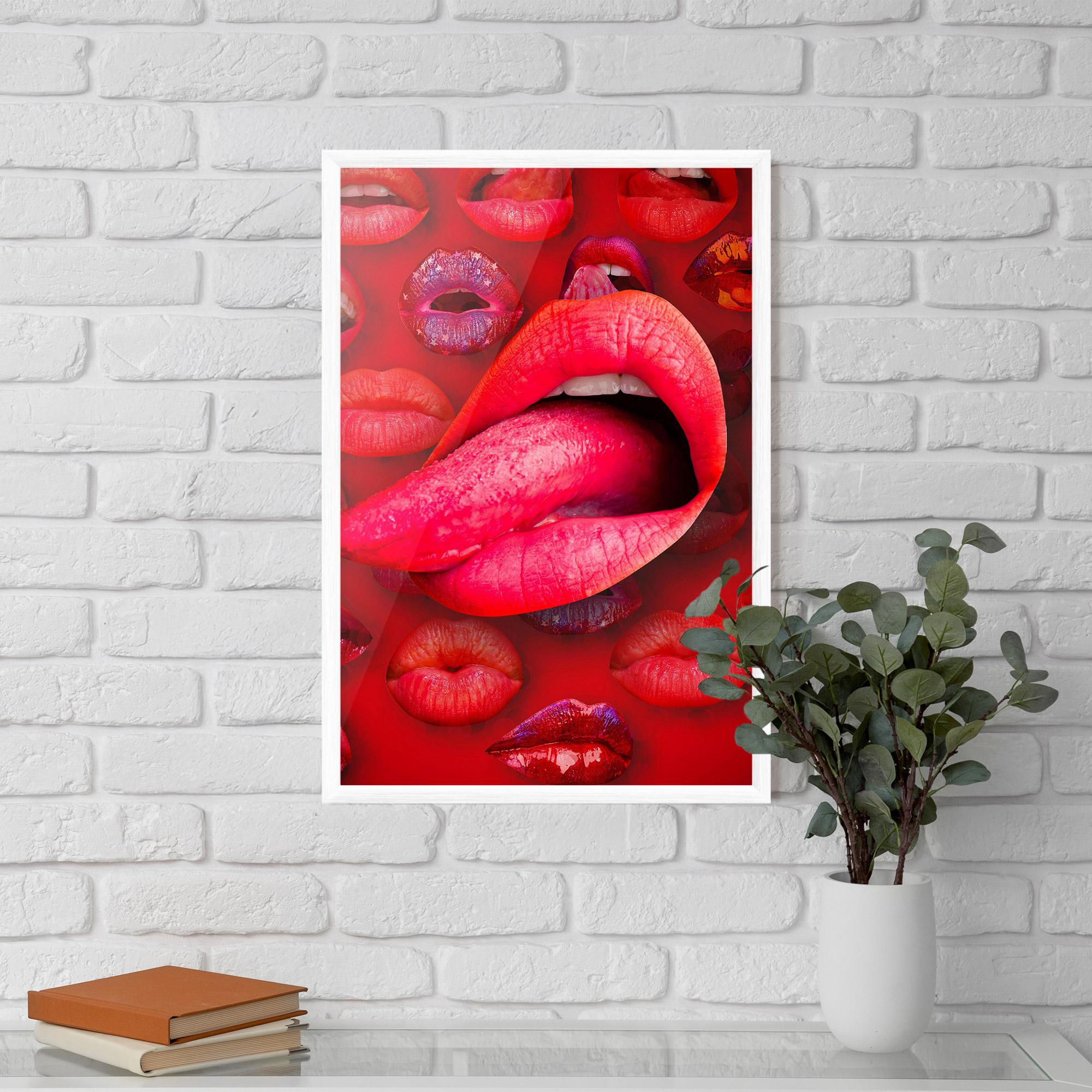 Keretezett Poszter Big Tongue Collage mockup 5