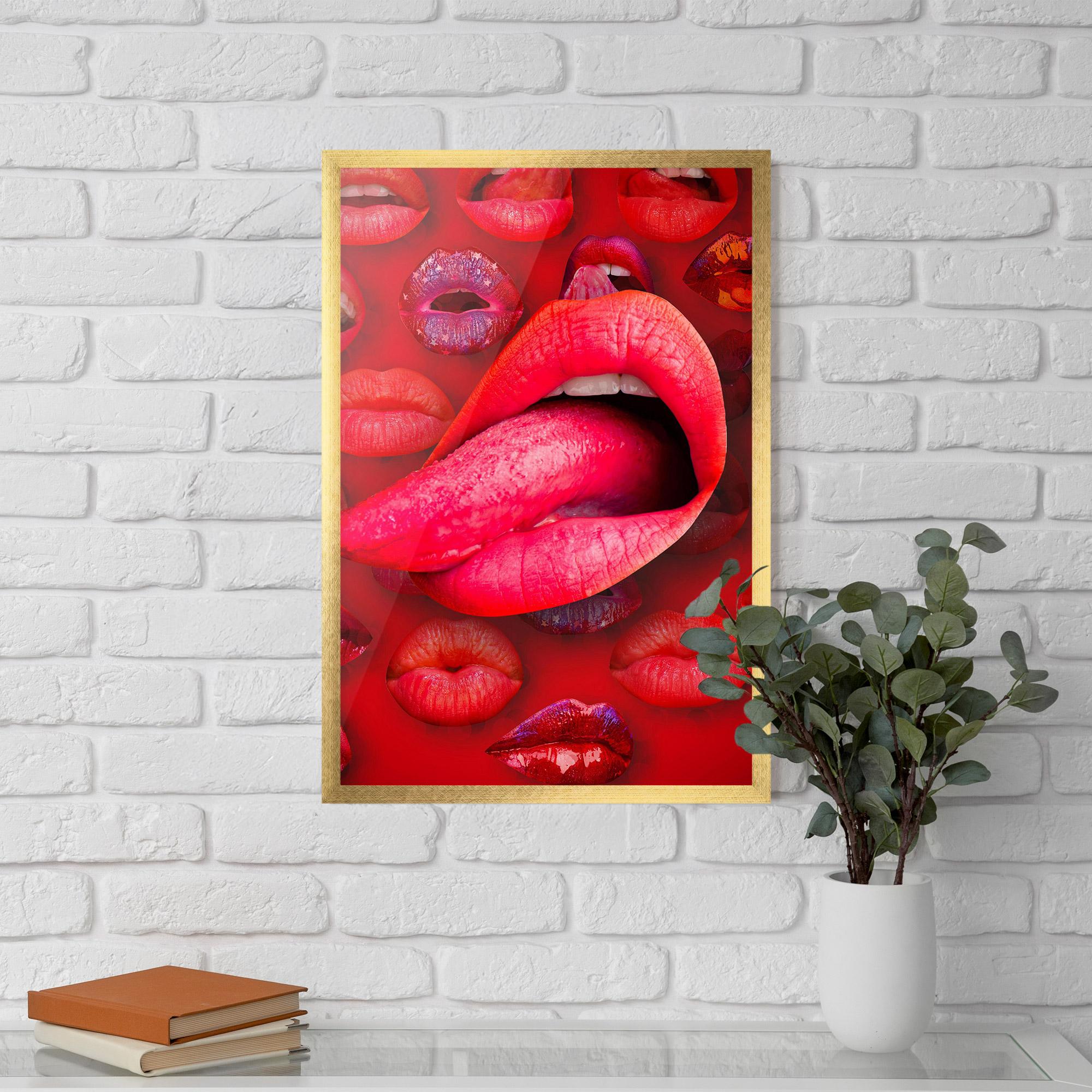Keretezett Poszter Big Tongue Collage mockup 5