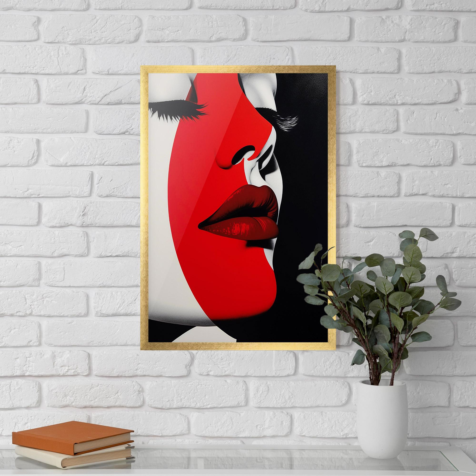 Keretezett Poszter Dark Red Lips mockup 5