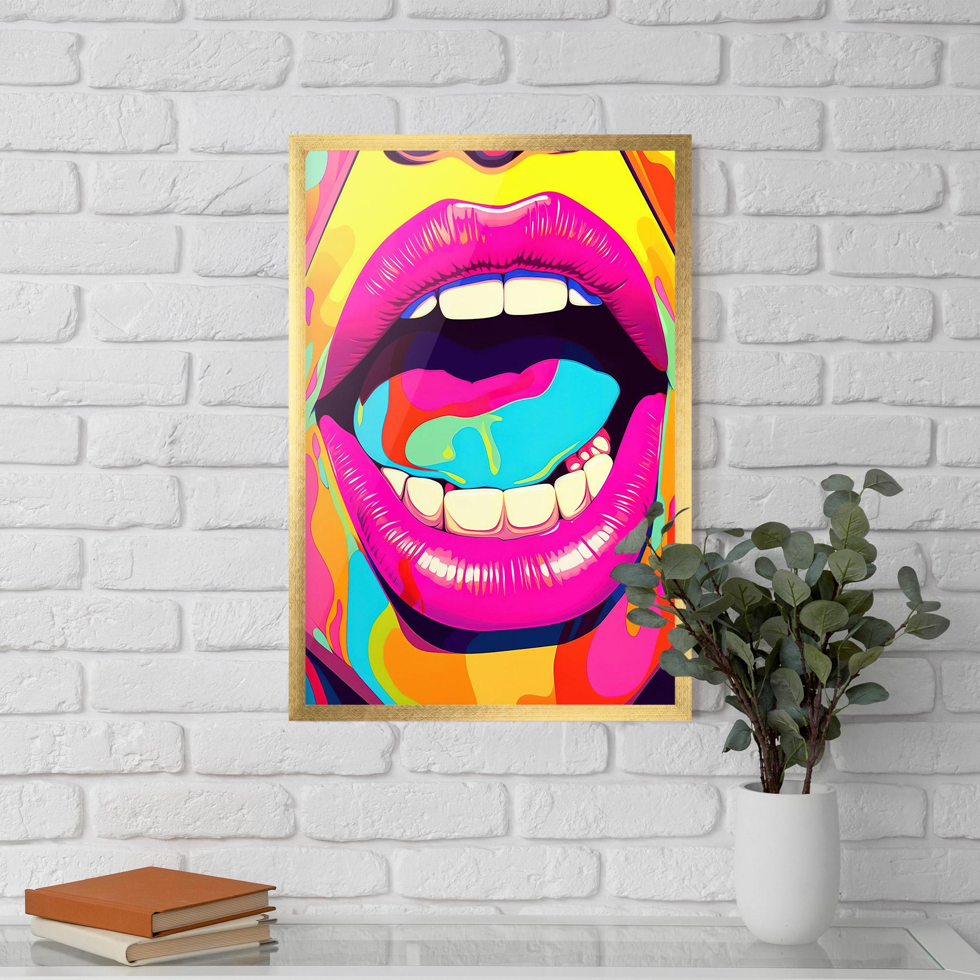 Keretezett Poszter Pop Art Mouth mockup 5
