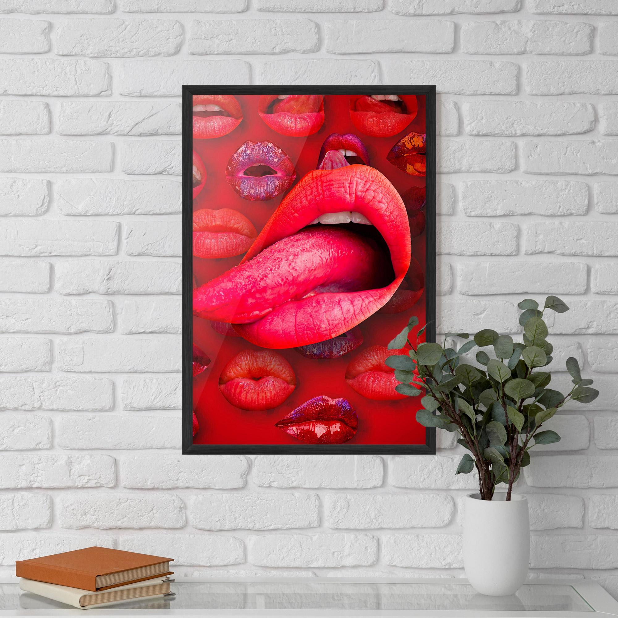 Keretezett Poszter Big Tongue Collage mockup 5