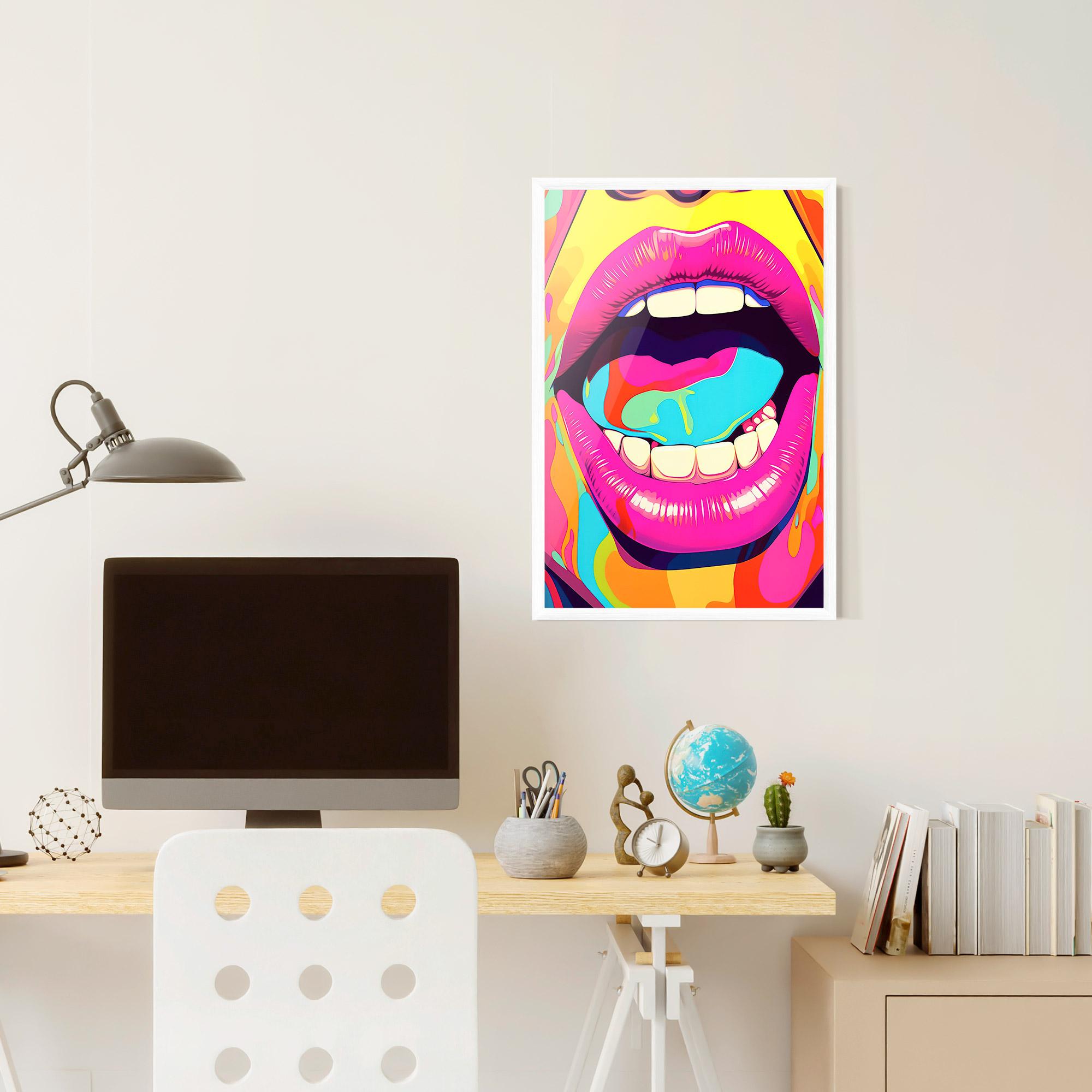 Keretezett Poszter Pop Art Mouth mockup 6