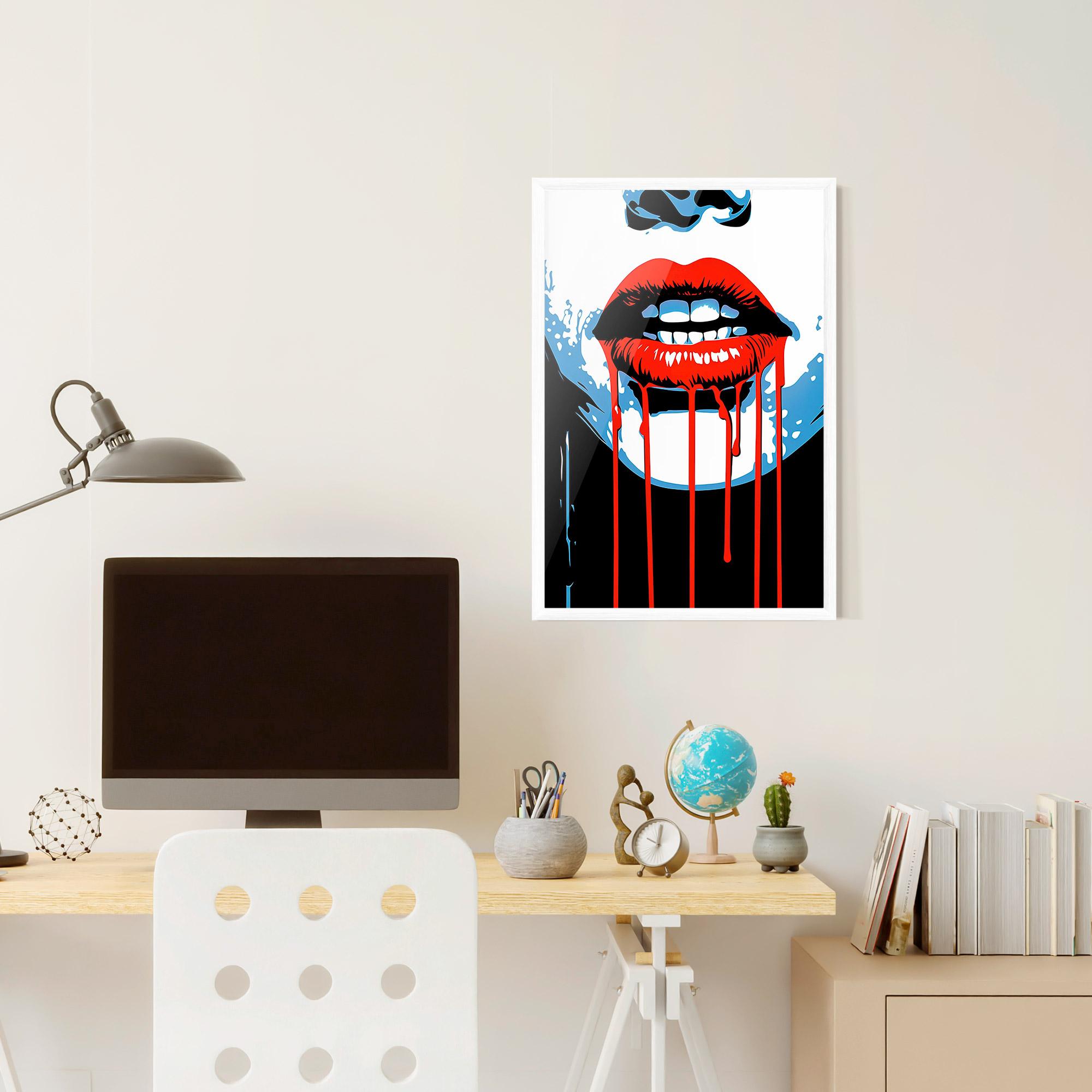 Keretezett Poszter Red Lipstick Flowing mockup 6