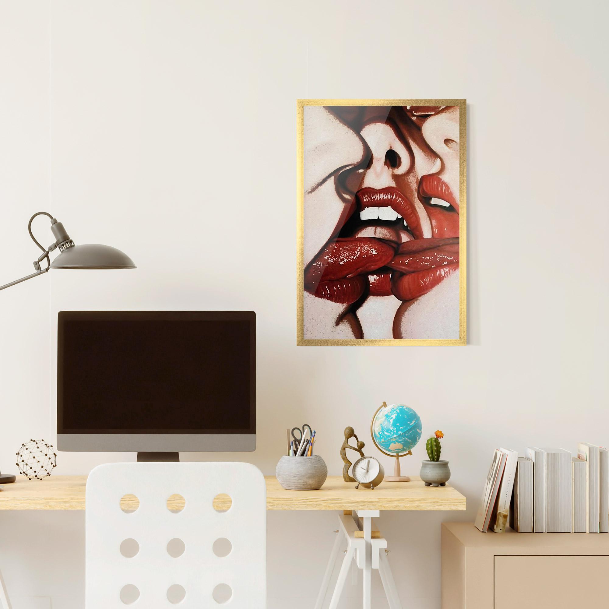 Keretezett Poszter Tree Red Lips mockup 6