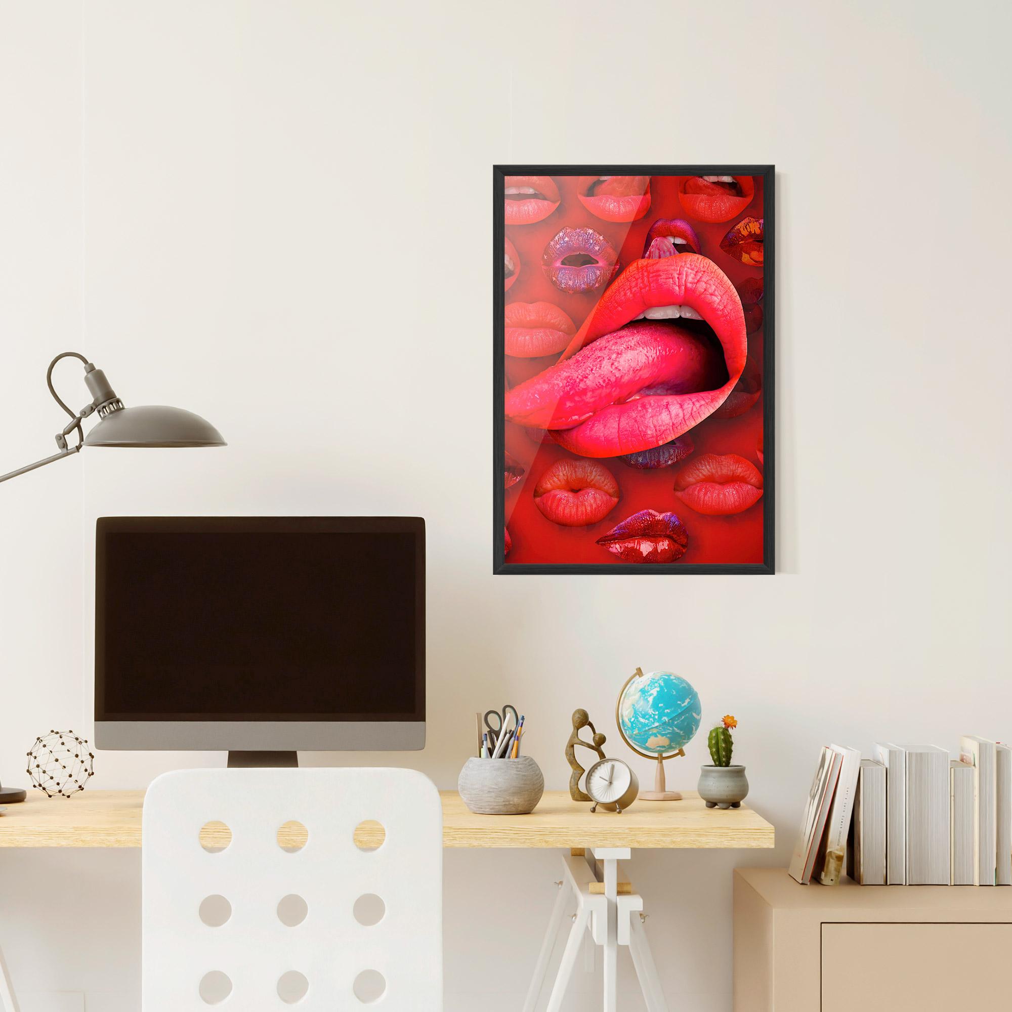 Keretezett Poszter Big Tongue Collage mockup 6
