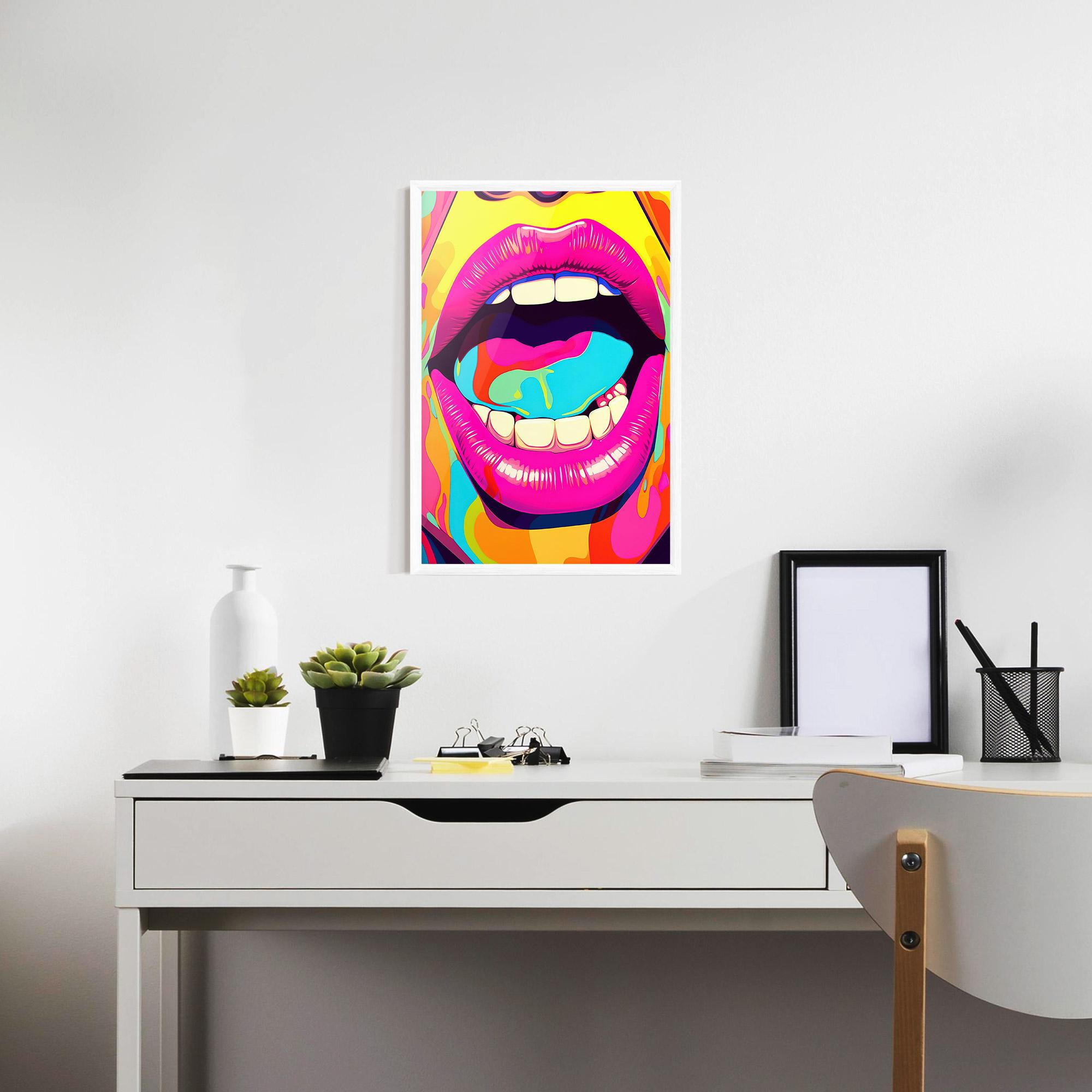 Keretezett Poszter Pop Art Mouth mockup 7