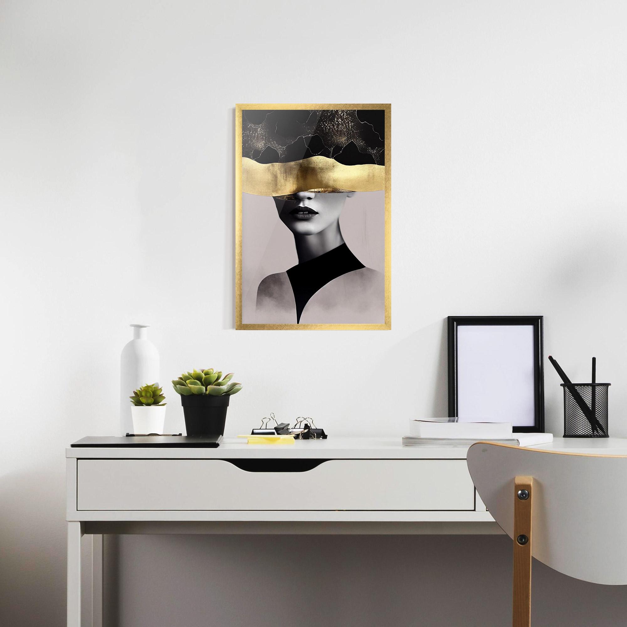 Keretezett Poszter Grey Lips mockup 7