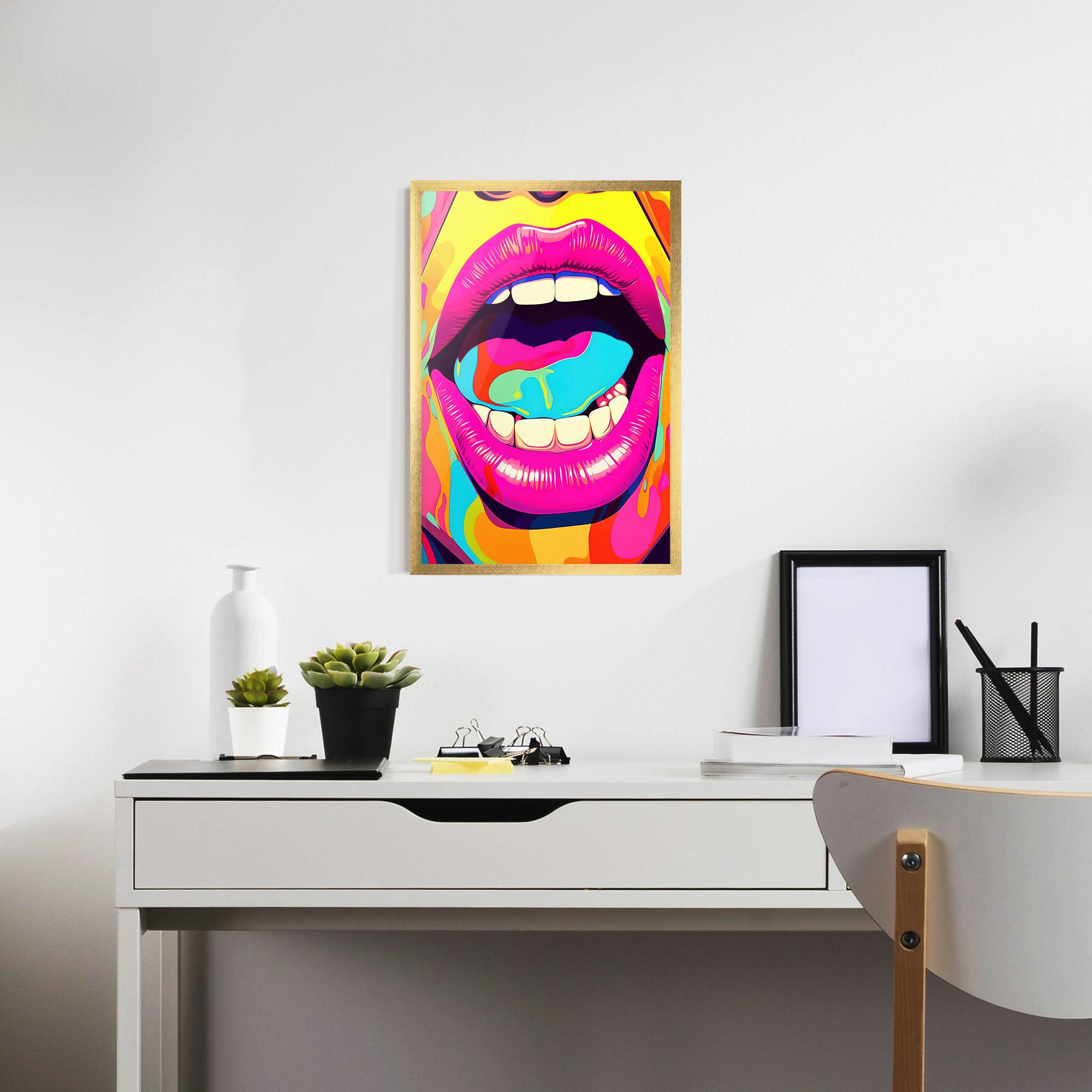 Keretezett Poszter Pop Art Mouth mockup 7