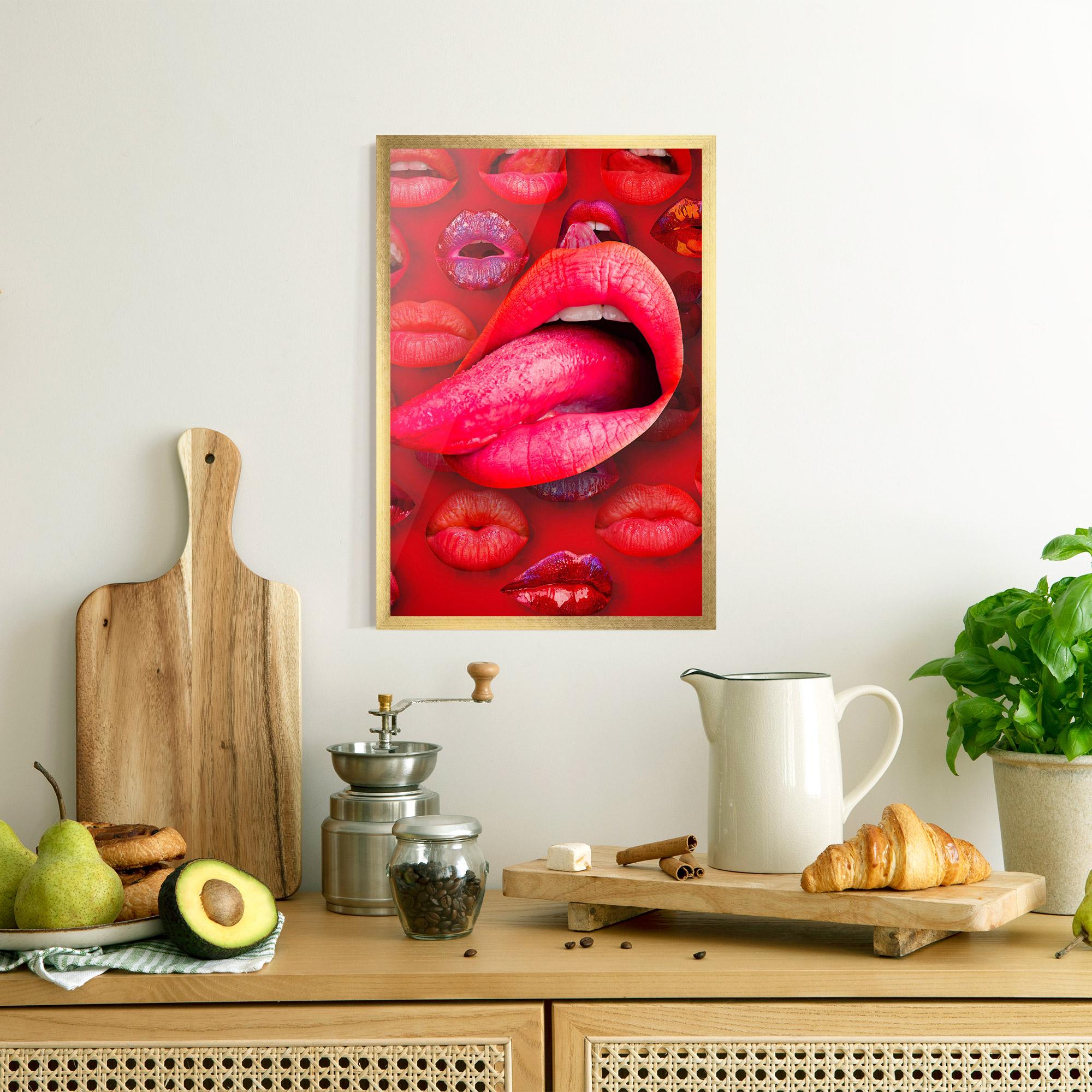 Keretezett Poszter Big Tongue Collage mockup 8
