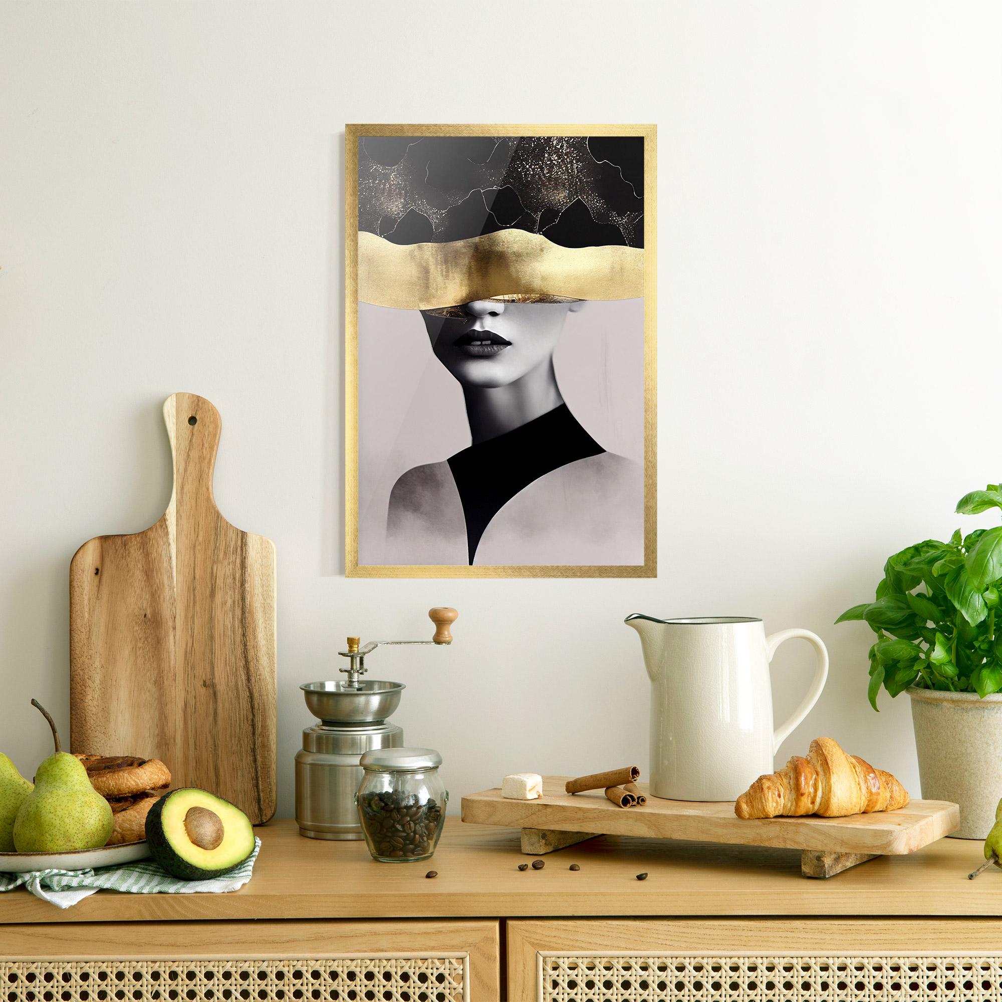 Keretezett Poszter Grey Lips mockup 8