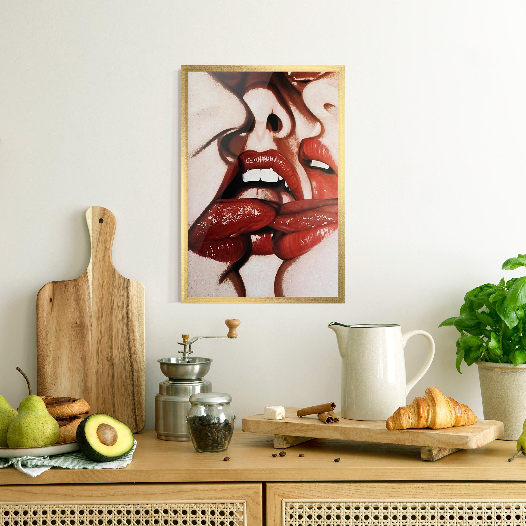 Keretezett Poszter Tree Red Lips mockup 8