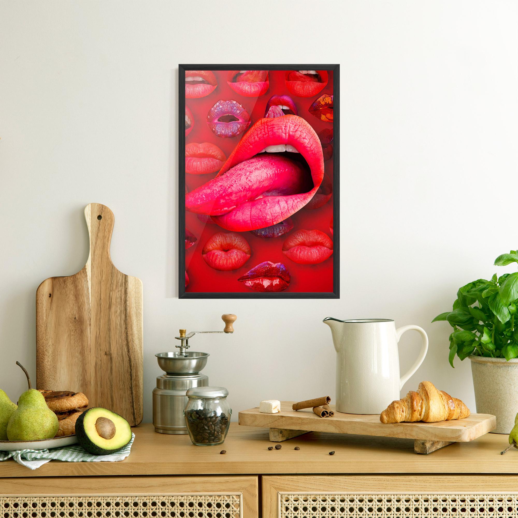 Keretezett Poszter Big Tongue Collage mockup 8