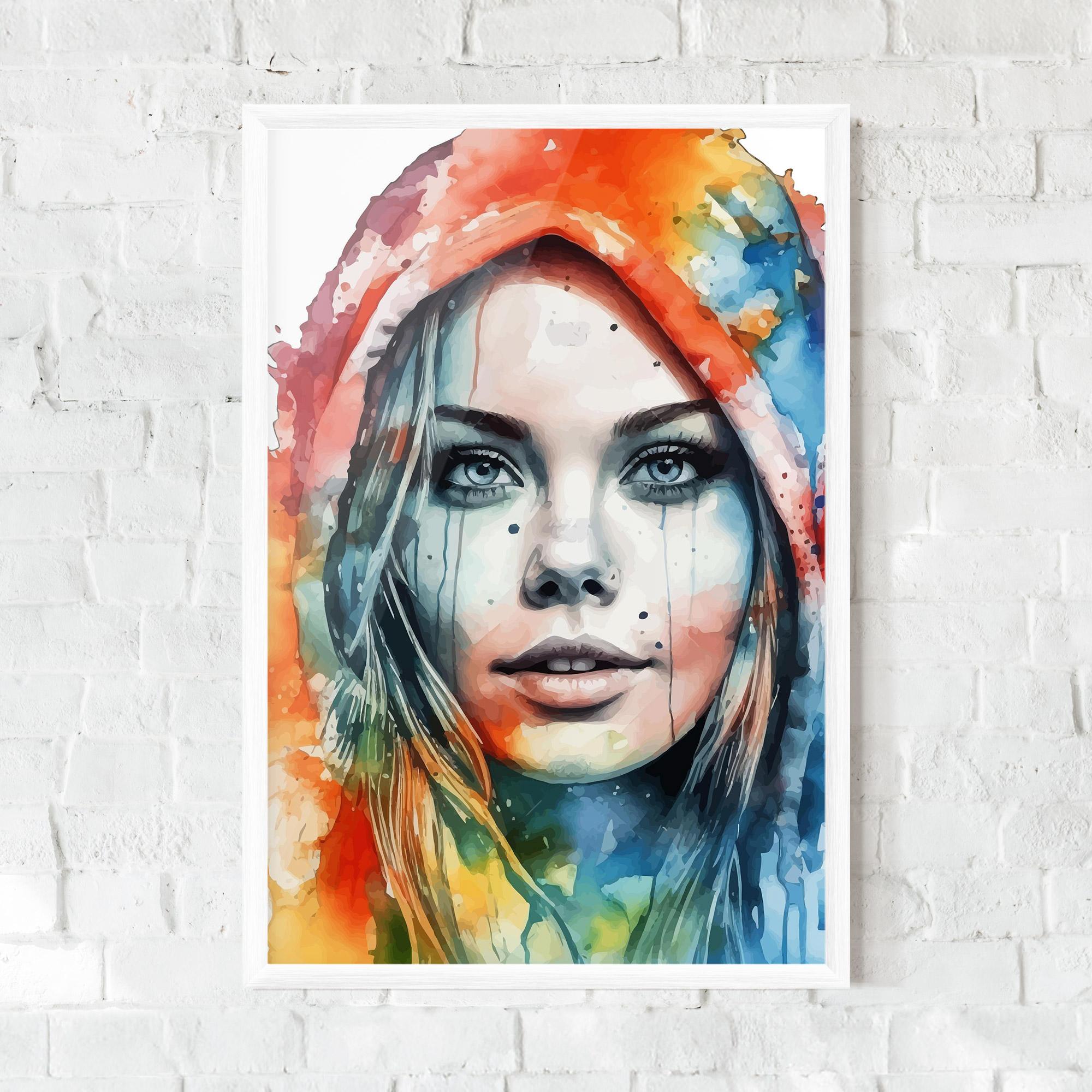 Keretezett Poszter Colorful Portrait Art mockup 0