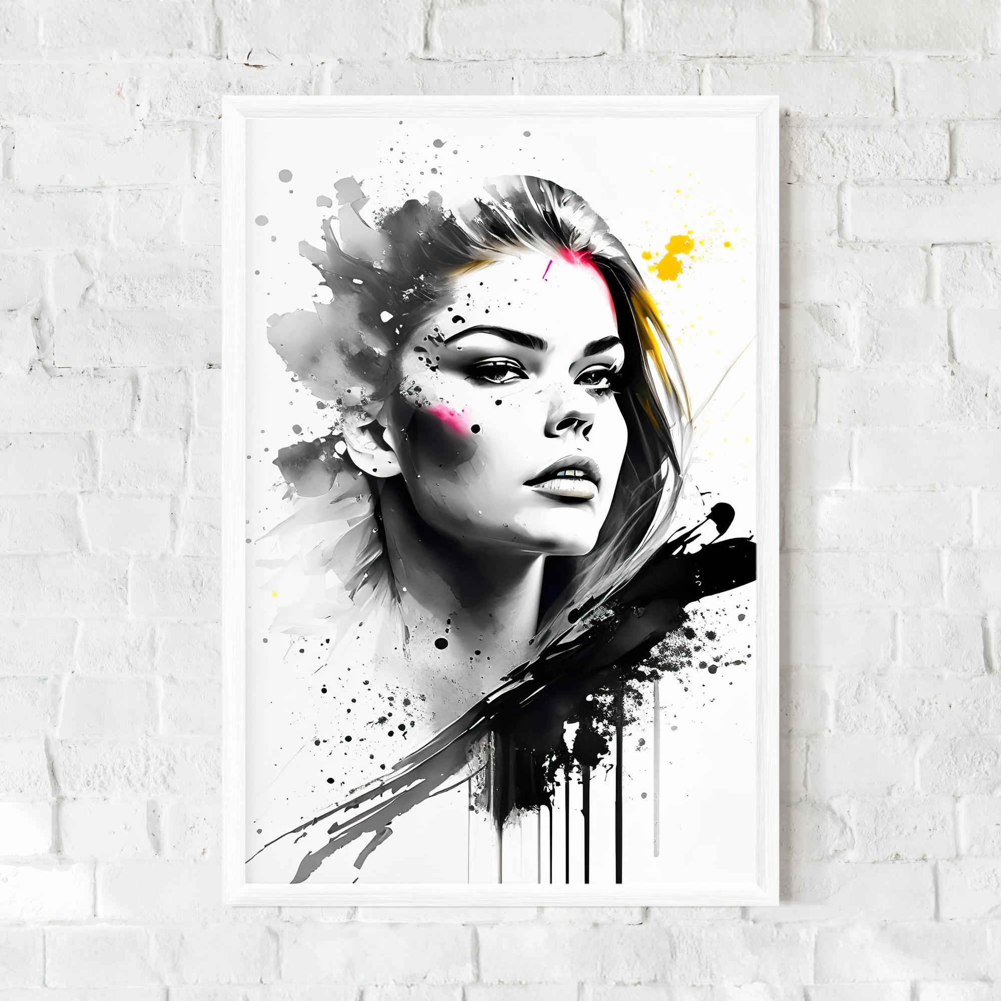 Keretezett Poszter Ink Splash Portrait mockup 0