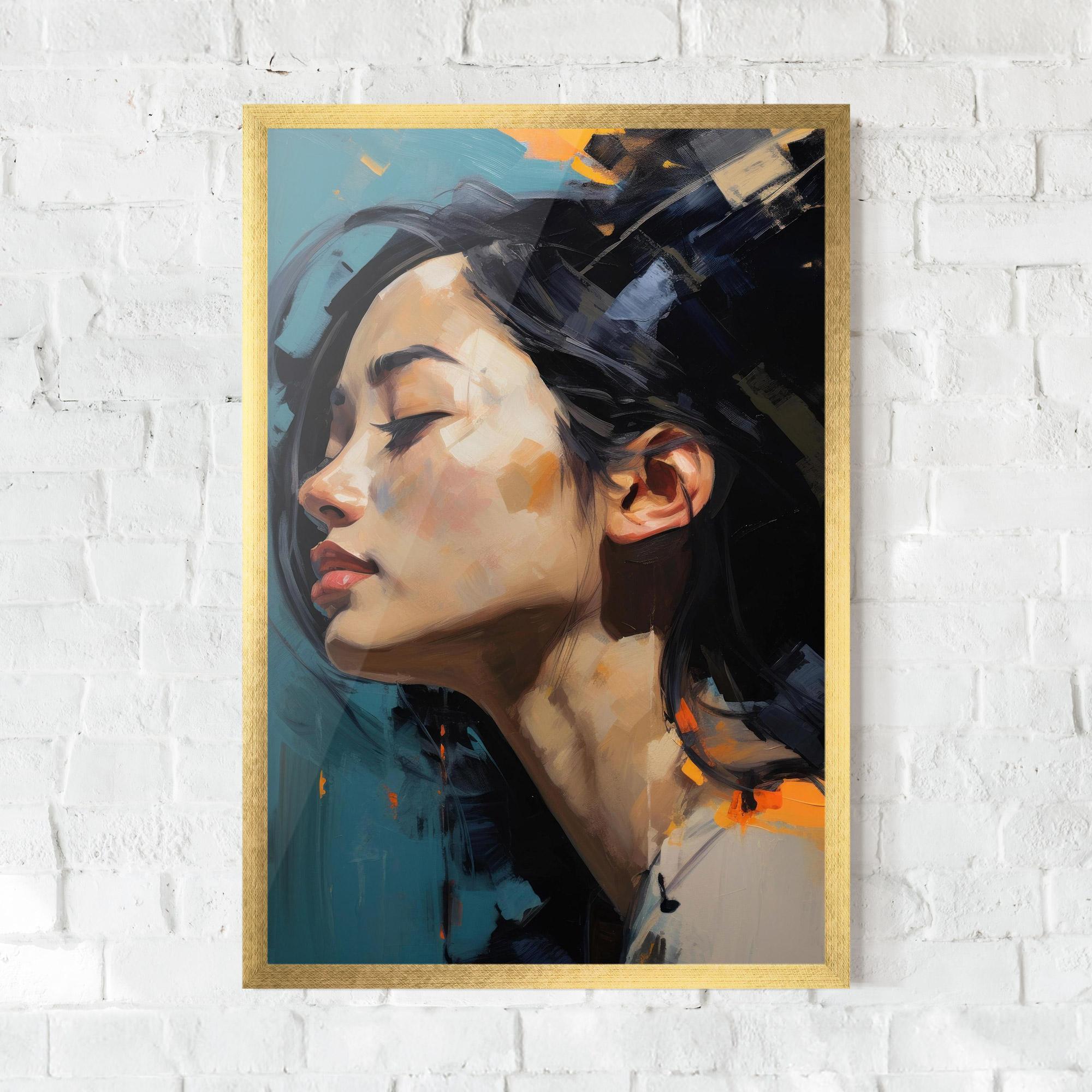 Keretezett Poszter Acrylic Asian Portrait mockup 0