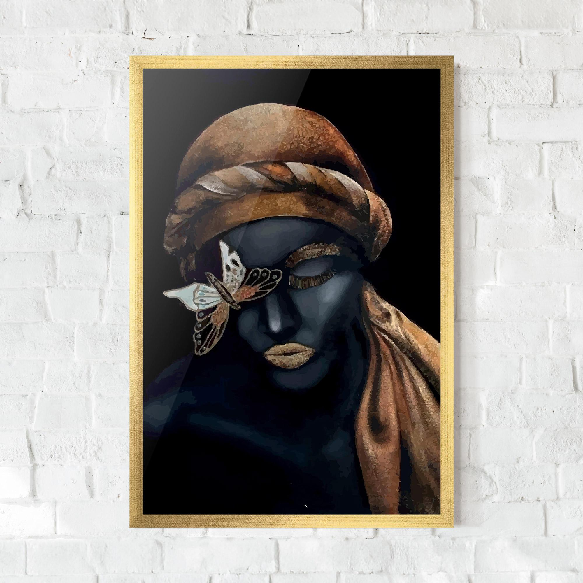 Keretezett Poszter Butterfly Lady mockup 0