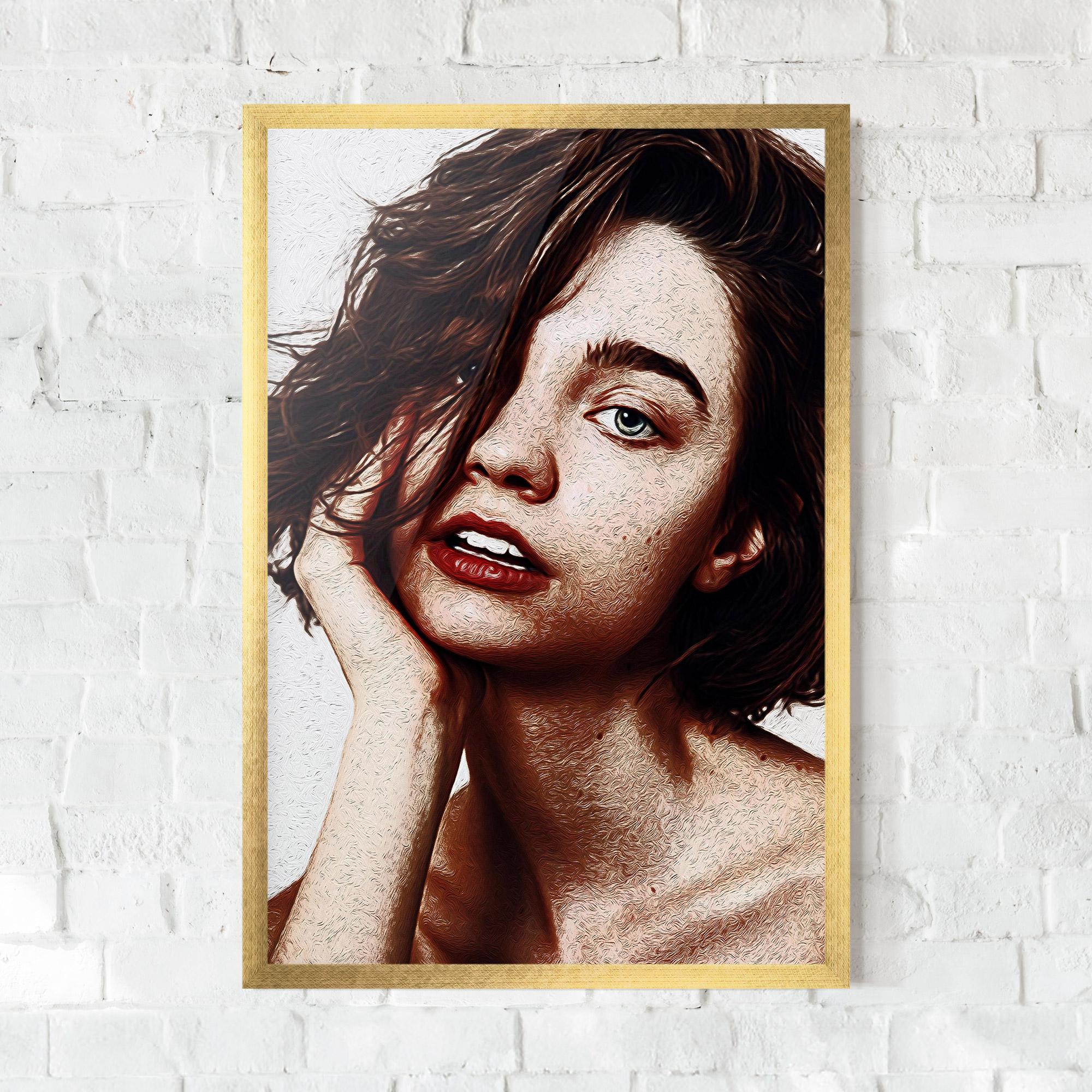 Keretezett Poszter Grey Eye Portrait mockup 0