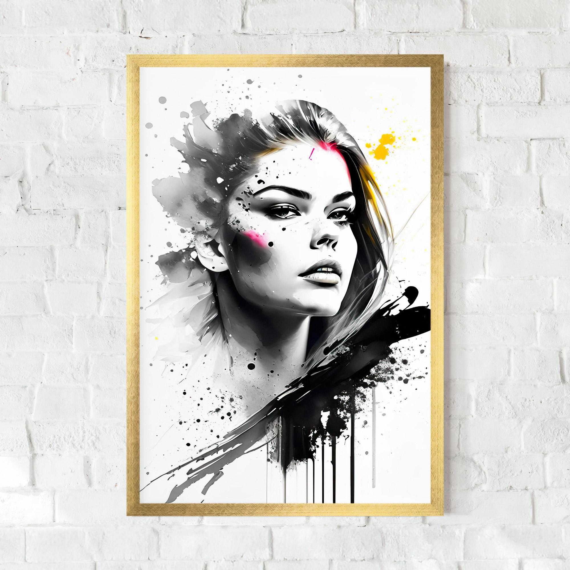 Keretezett Poszter Ink Splash Portrait mockup 0