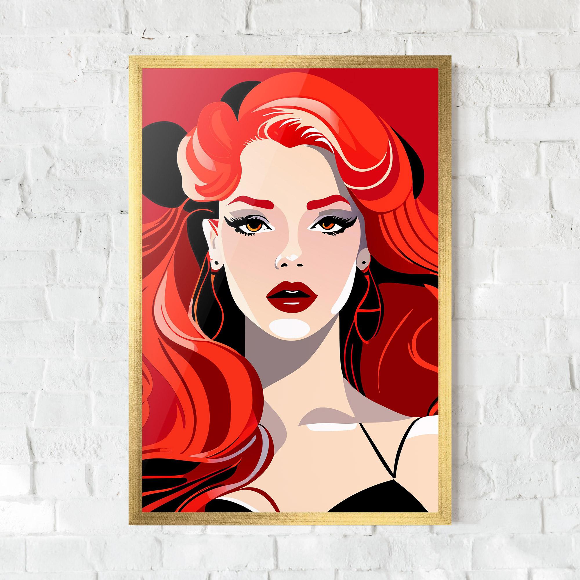 Keretezett Poszter Red Hair Portrait mockup 0