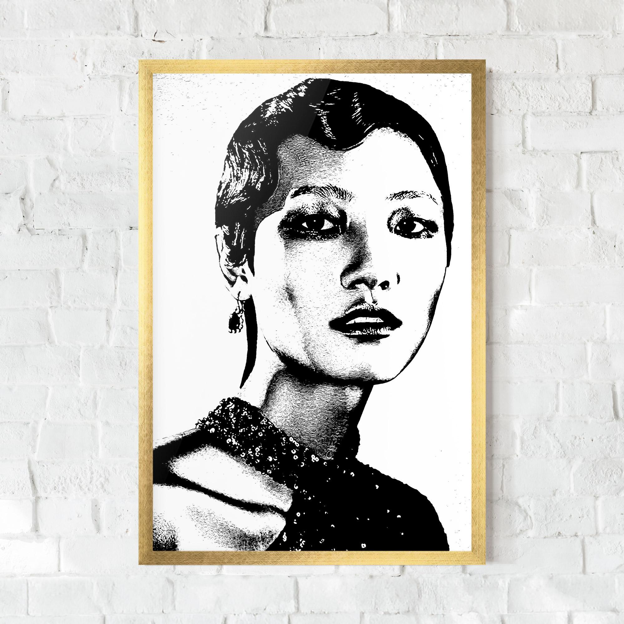 Keretezett Poszter White Black Portrait mockup 0