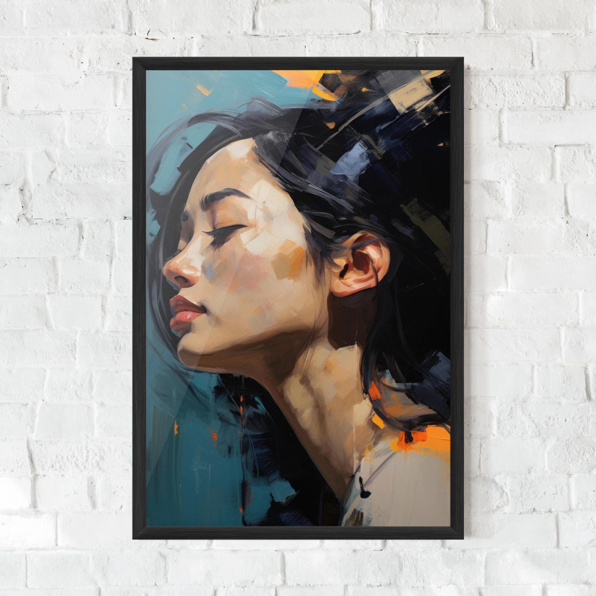 Keretezett Poszter Acrylic Asian Portrait mockup 0