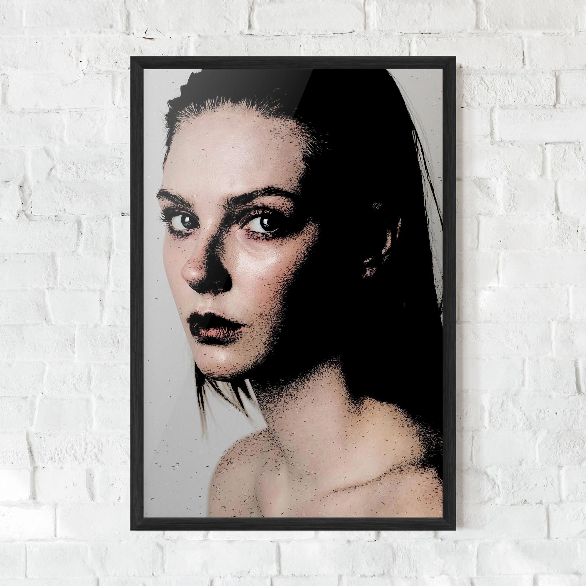 Keretezett Poszter Big Eyes Portrait mockup 0