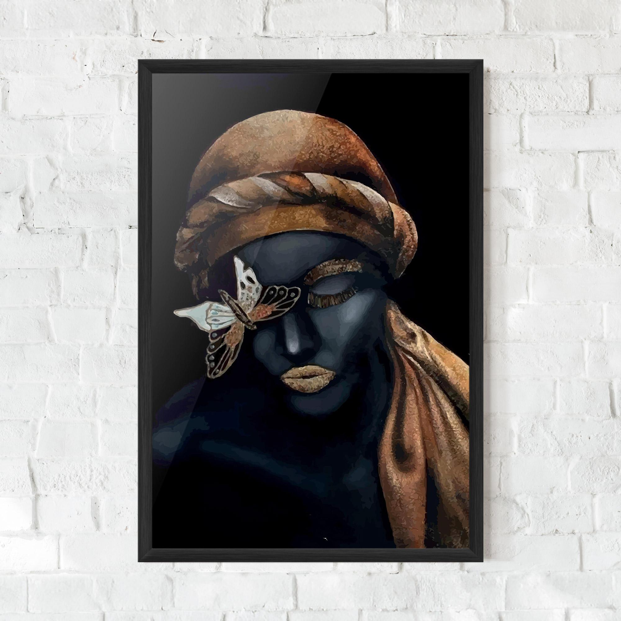 Keretezett Poszter Butterfly Lady mockup 0