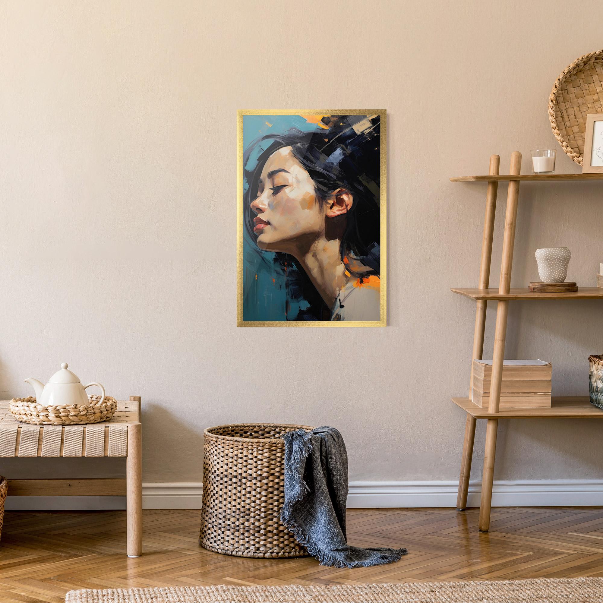 Keretezett Poszter Acrylic Asian Portrait mockup 9