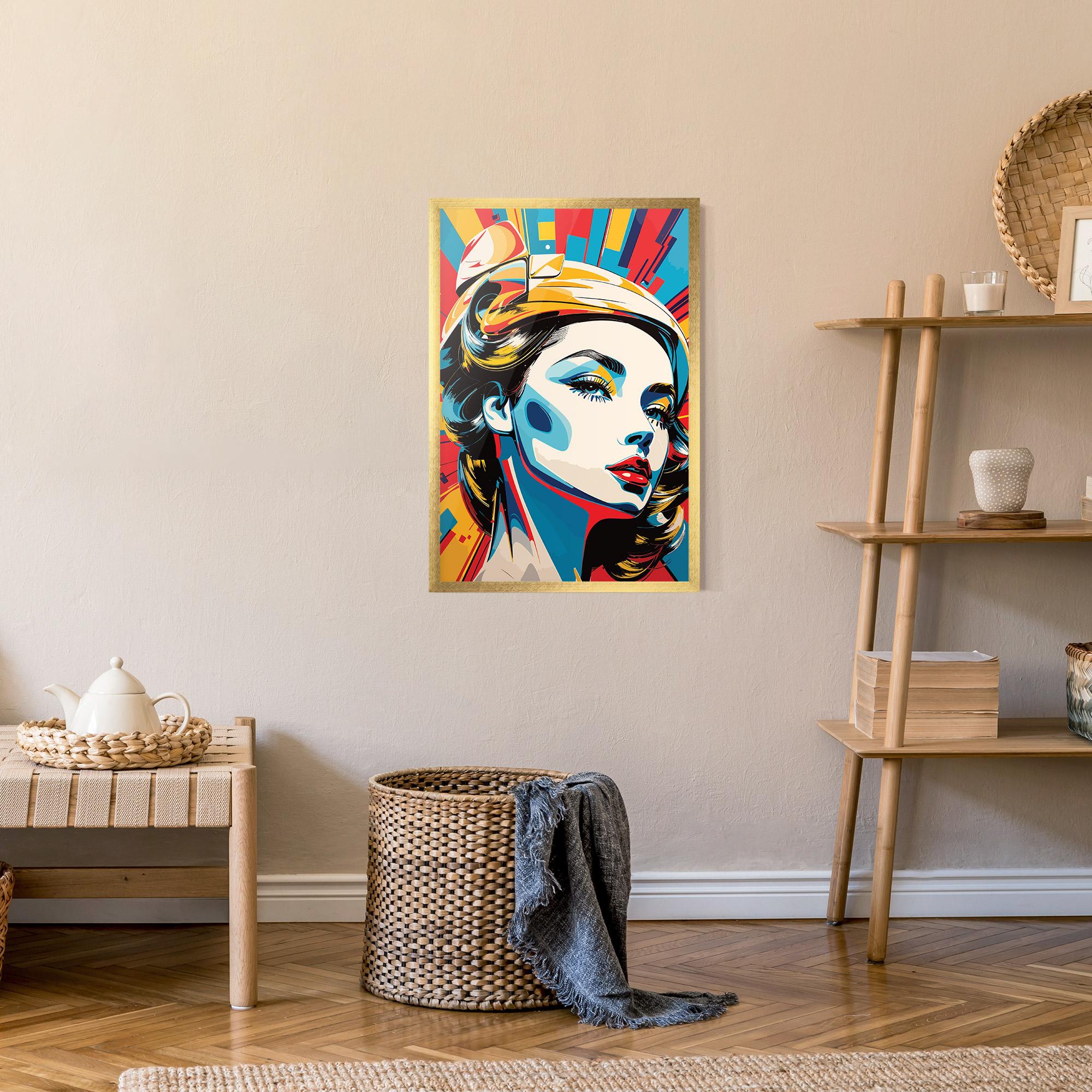 Keretezett Poszter Colorful Portrait Lady mockup 9