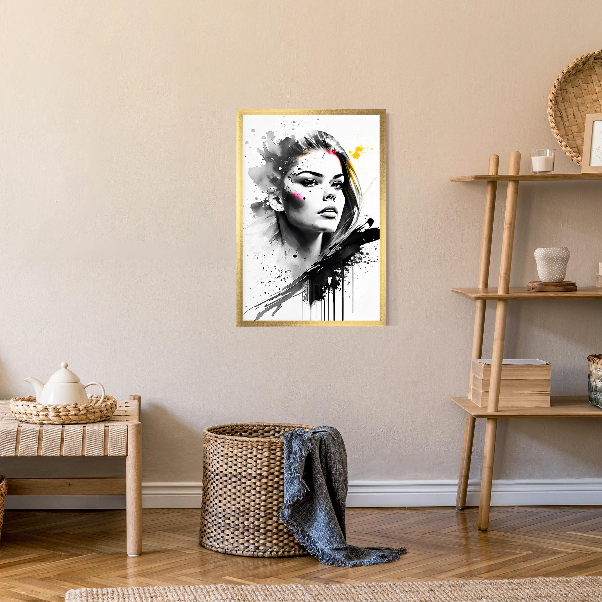 Keretezett Poszter Ink Splash Portrait mockup 9