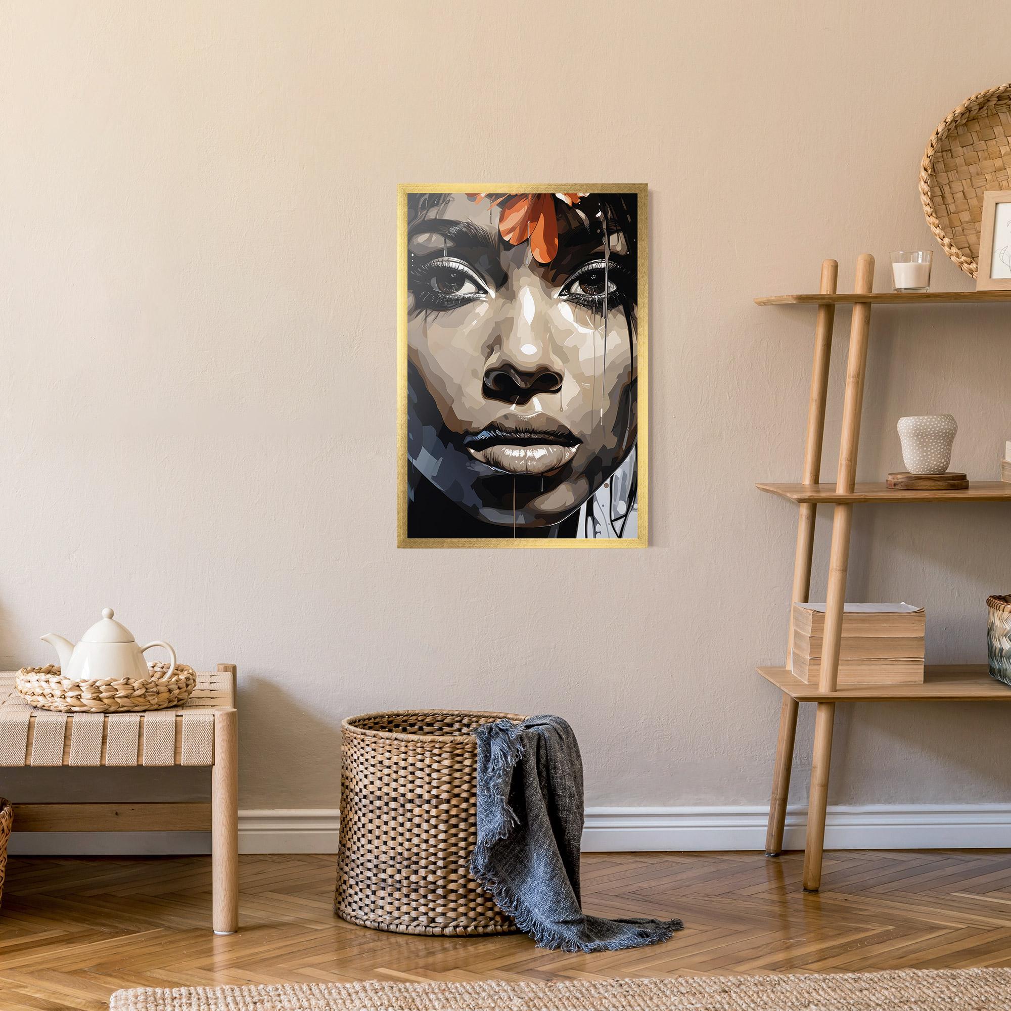 Keretezett Poszter Pretty Girl Portrait mockup 9