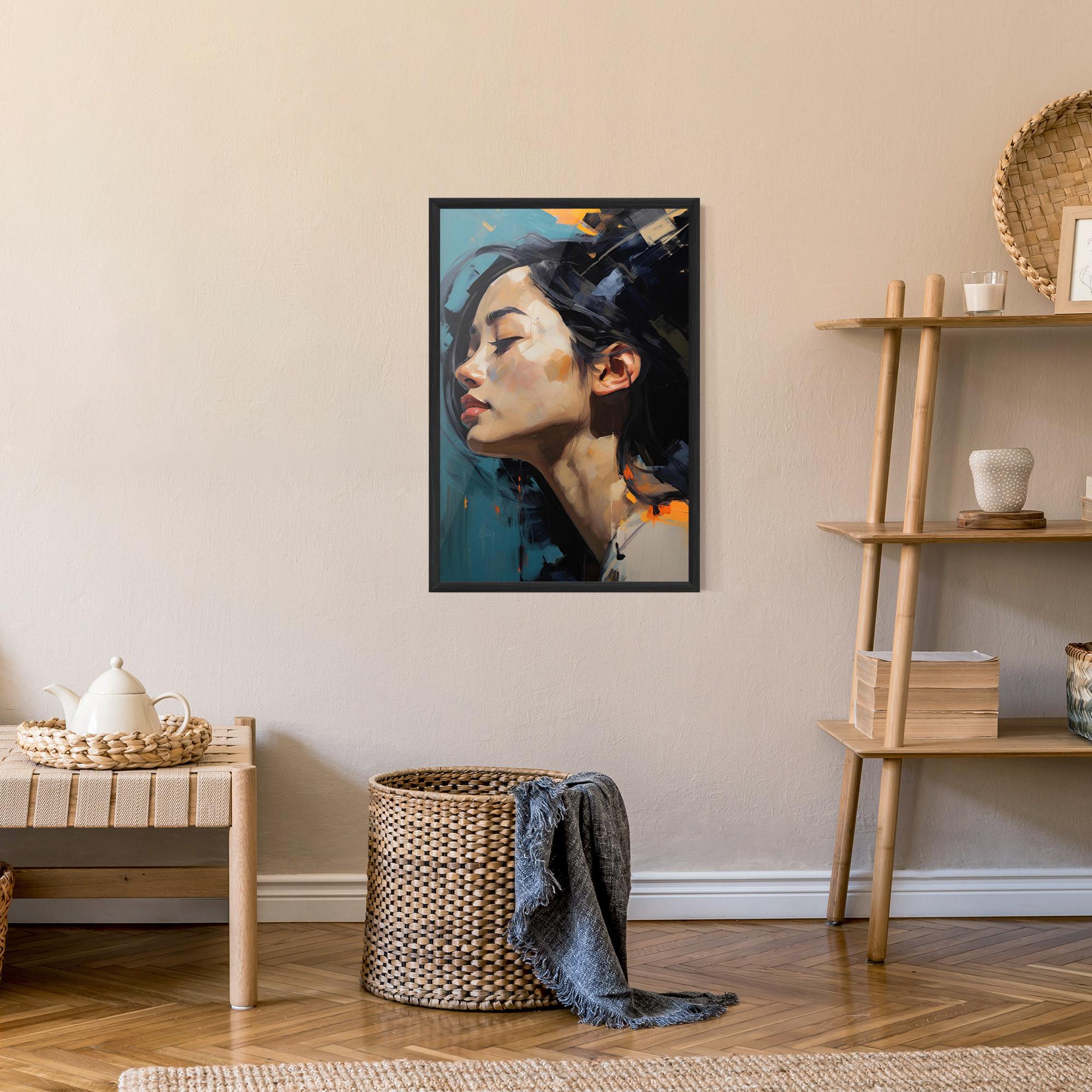 Keretezett Poszter Acrylic Asian Portrait mockup 9