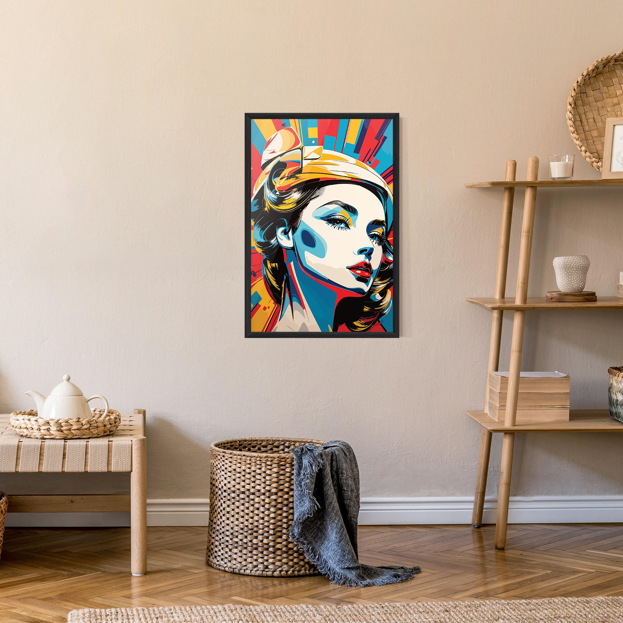 Keretezett Poszter Colorful Portrait Lady mockup 9