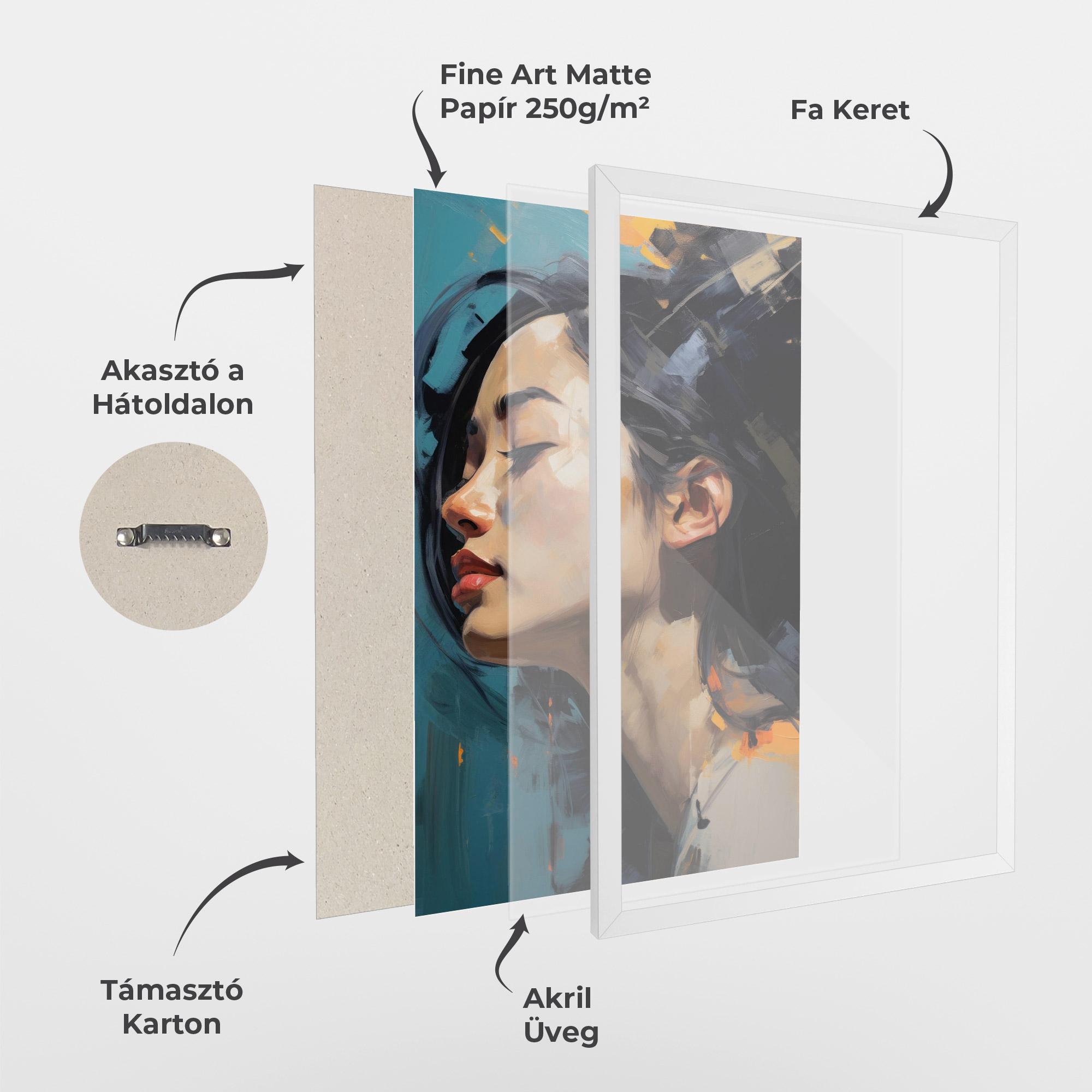 Keretezett Poszter Acrylic Asian Portrait mockup 1
