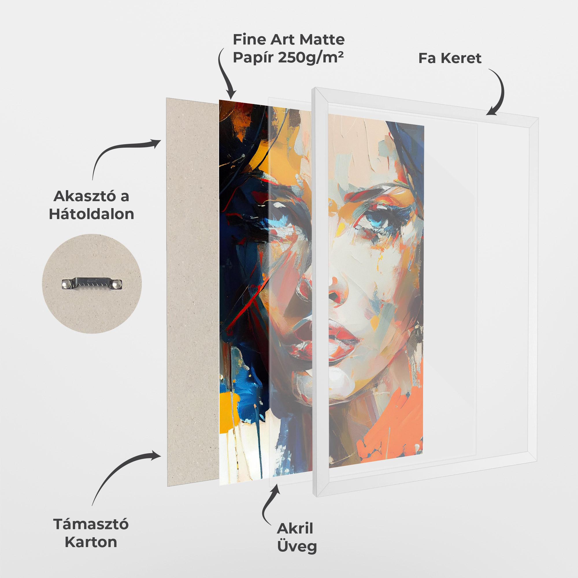 Keretezett Poszter Beautiful Brunette Woman mockup 1