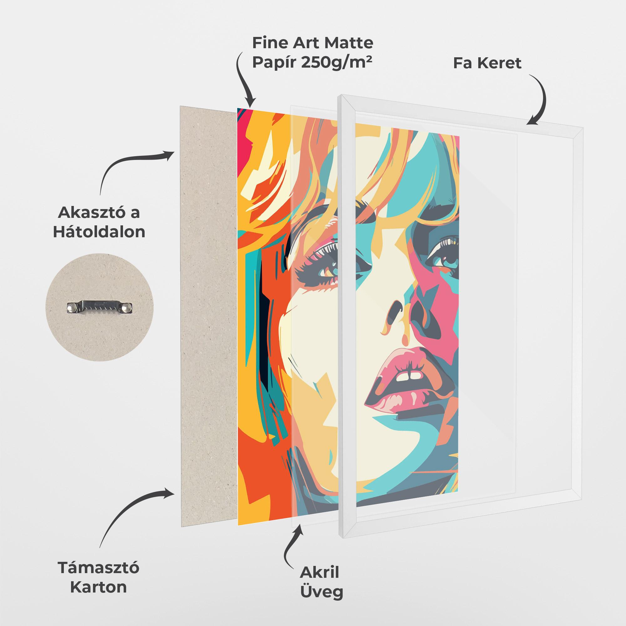 Keretezett Poszter Blonde Girl Portrait mockup 1